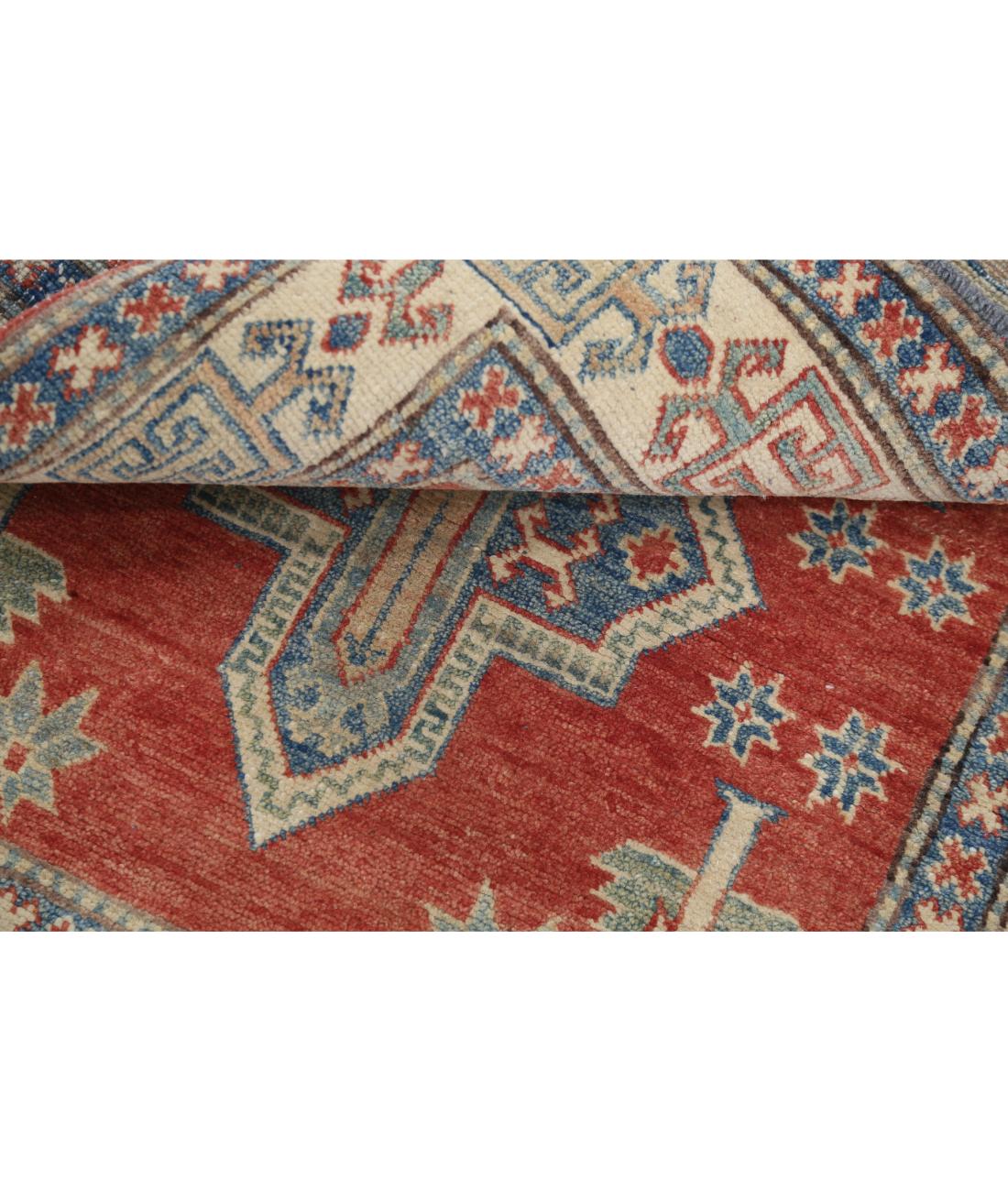 Kazak 3' 2" X 3' 5" Hand-Knotted Wool Rug 3' 2" X 3' 5" (97 X 104) / Red / Ivory