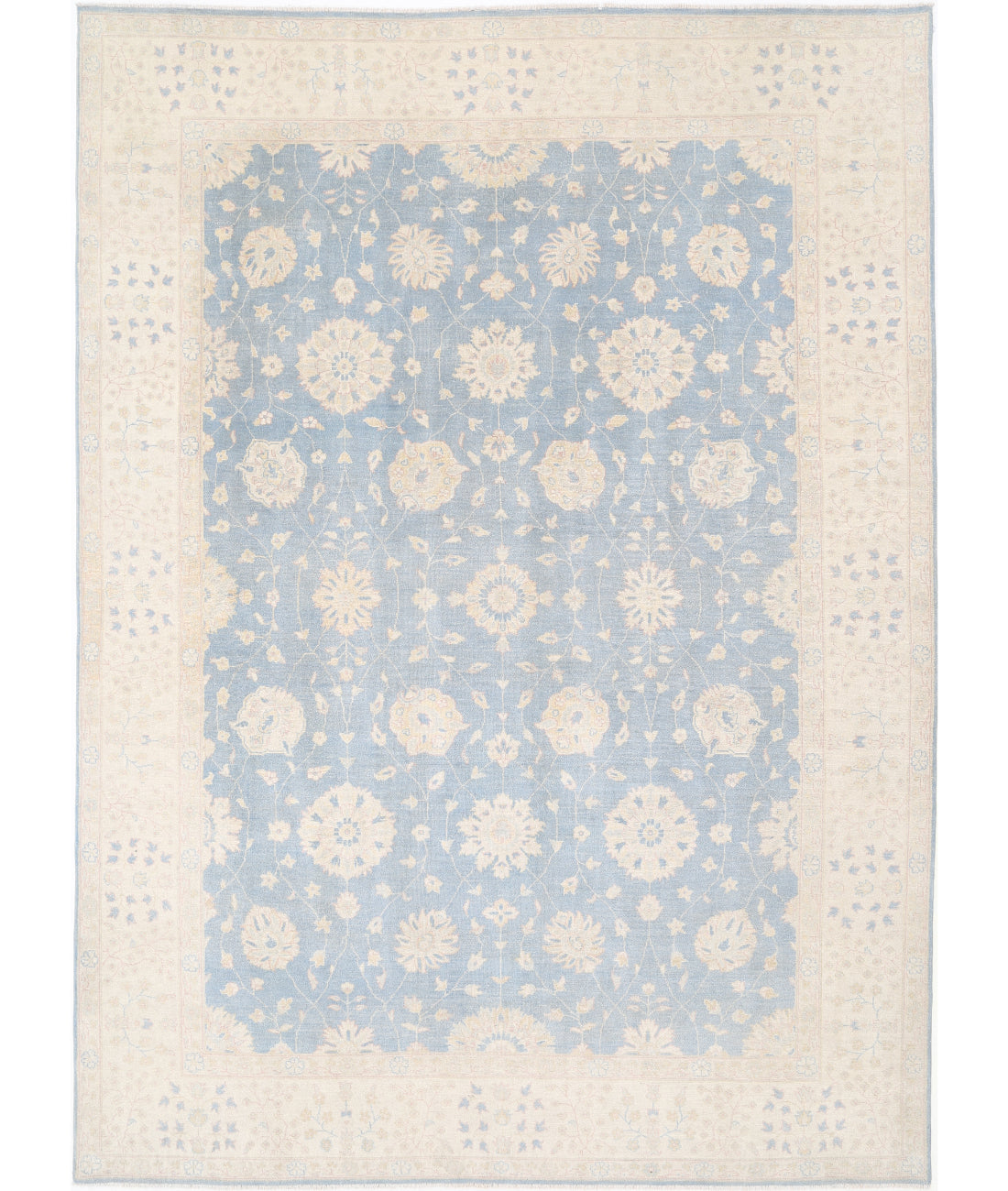 Kazak 9' 7" X 13' 4" Hand-Knotted Wool Rug 9' 7" X 13' 4" (292 X 406) / Blue / Ivory