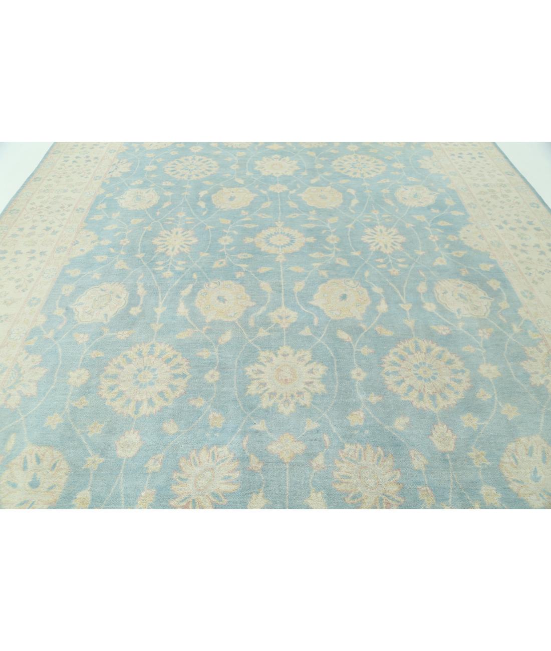 Kazak 9' 10" X 13' 6" Hand-Knotted Wool Rug 9' 10" X 13' 6" (300 X 411) / Blue / Ivory