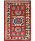Kazak 3' 2" X 5' 0" Hand-Knotted Wool Rug 3' 2" X 5' 0" (97 X 152) / Red / Ivory