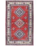 Kazak 2' 10" X 5' 0" Hand-Knotted Wool Rug 2' 10" X 5' 0" (86 X 152) / Red / Ivory