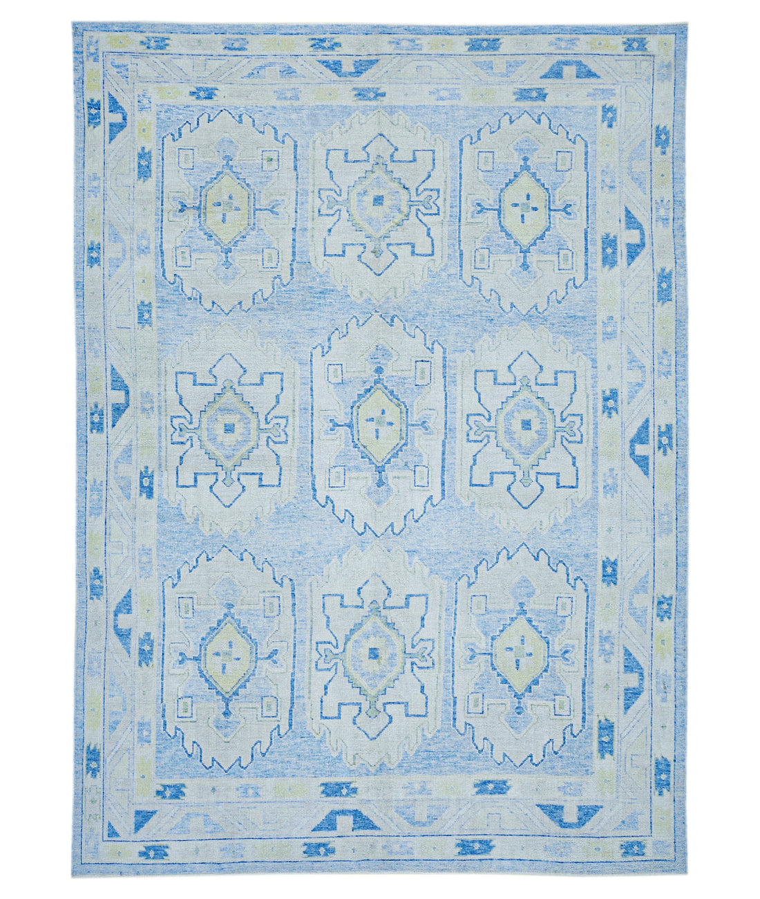 Oushak 9' 2" X 13' 0" Hand-Knotted Wool Rug 9' 2" X 13' 0" (279 X 396) / Blue / Ivory
