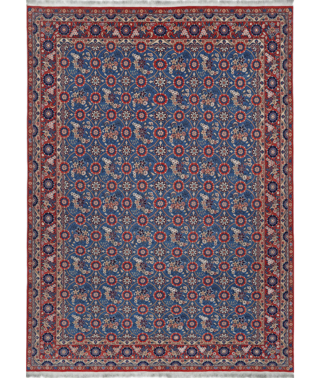 Varamin 6'10'' X 9'5'' Hand-Knotted Wool Rug 6'10'' x 9'5'' (205 X 283) / Blue / Red