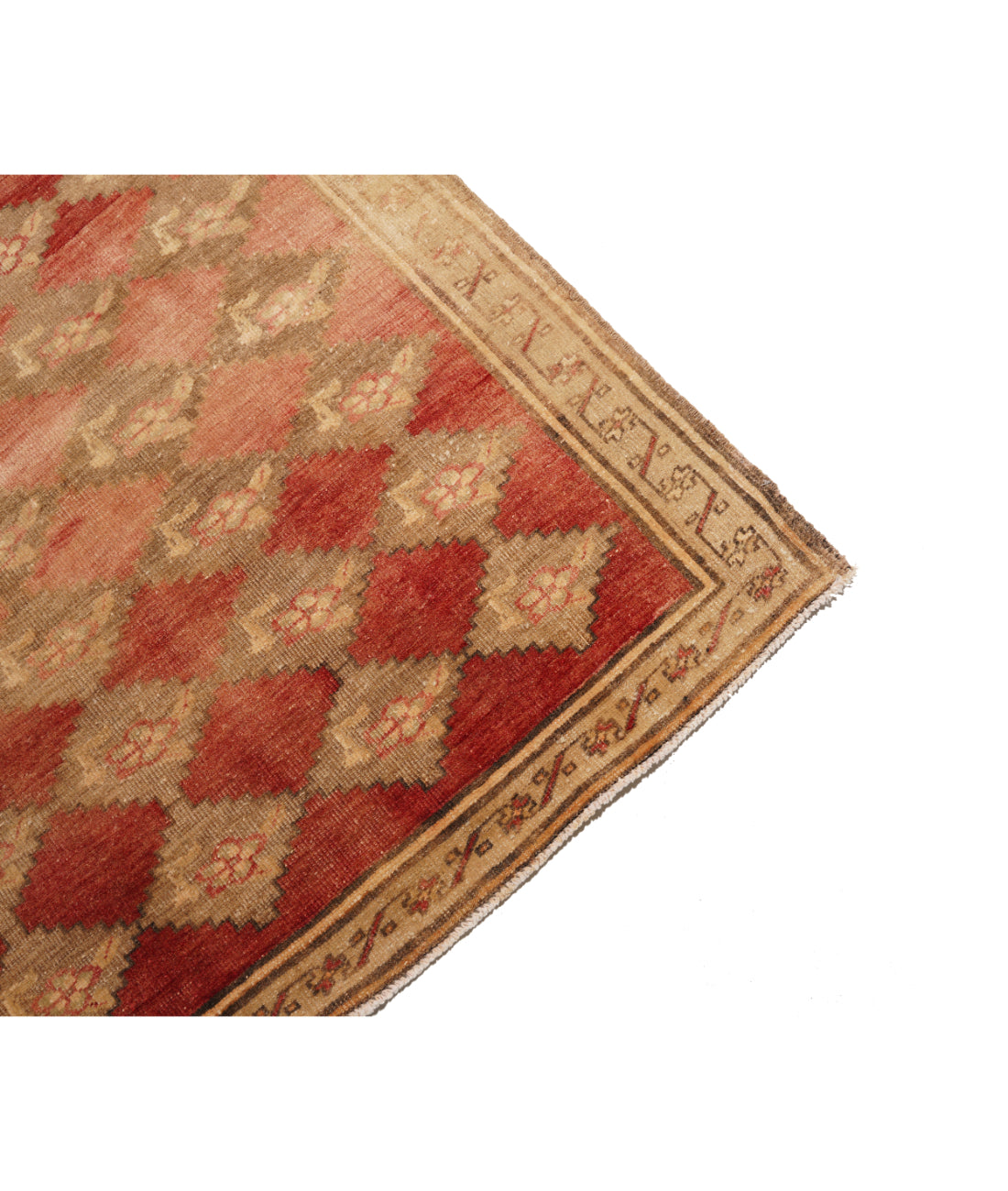 Anatolian 5' 0" X 11' 8" Hand-Knotted Wool Rug 5' 0" X 11' 8" (152 X 356) / Red / Taupe