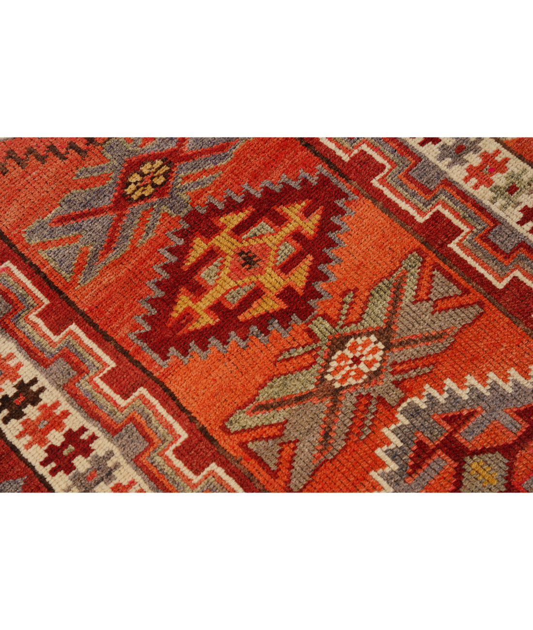 Herki 2' 11" X 10' 10" Hand-Knotted Wool Rug 2' 11" X 10' 10" (89 X 330) / Orange / Ivory