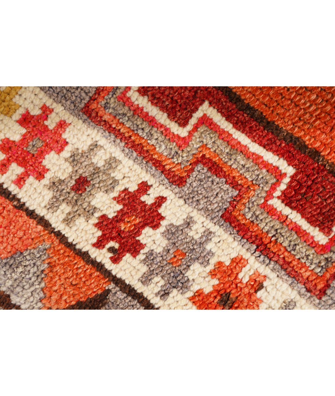 Herki 2' 11" X 10' 10" Hand-Knotted Wool Rug 2' 11" X 10' 10" (89 X 330) / Orange / Ivory