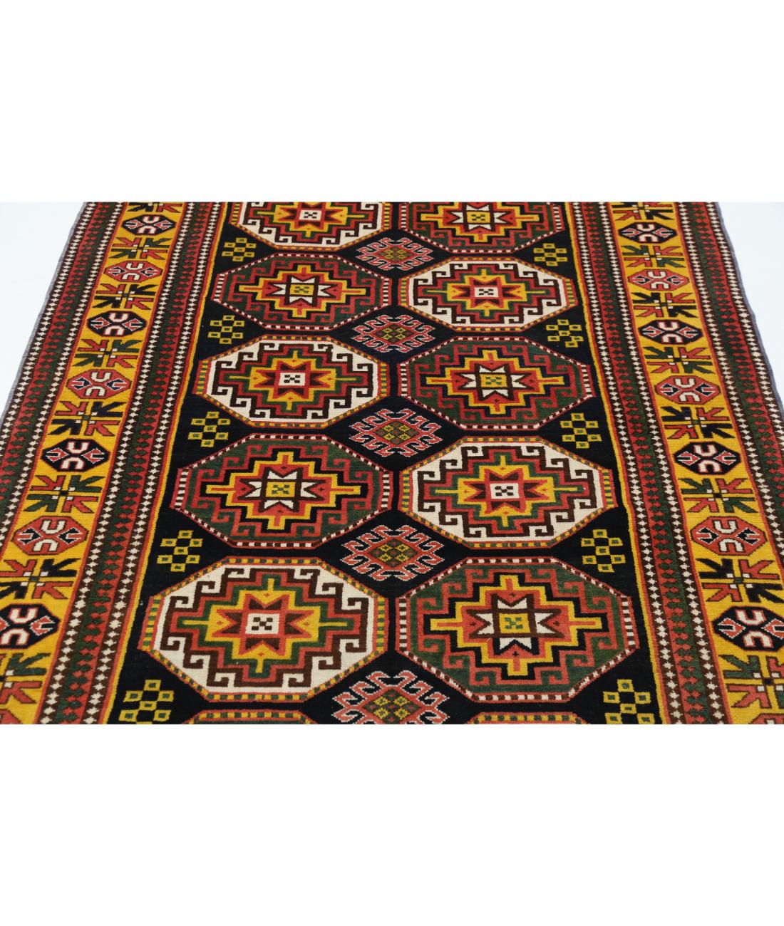 Kars 5' 0" X 6' 11" Hand-Knotted Wool Rug 5' 0" X 6' 11" (152 X 211) / Blue / Gold