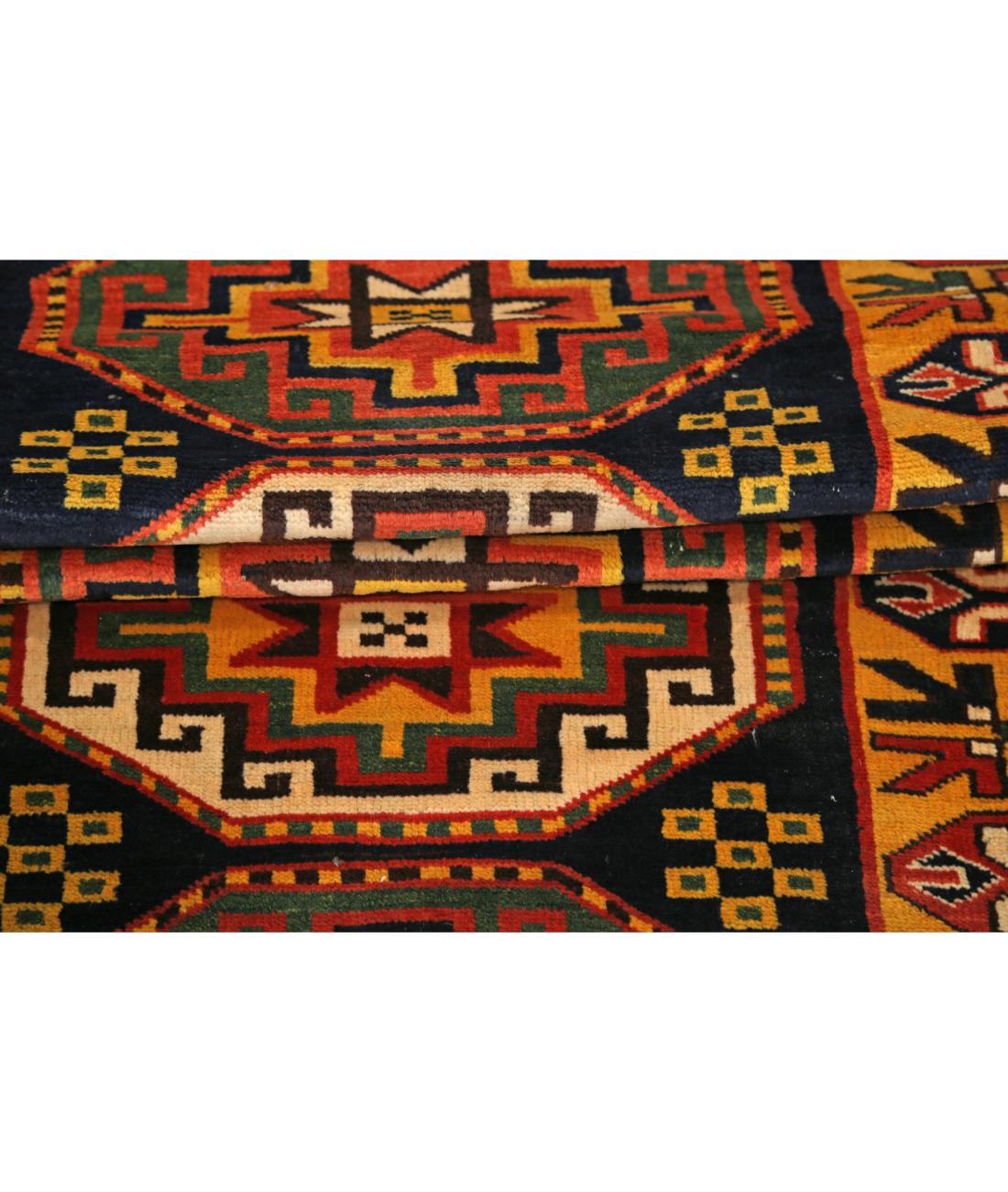 Kars 2' 8" X 6' 4" Hand-Knotted Wool Rug 2' 8" X 6' 4" (81 X 193) / Blue / Gold
