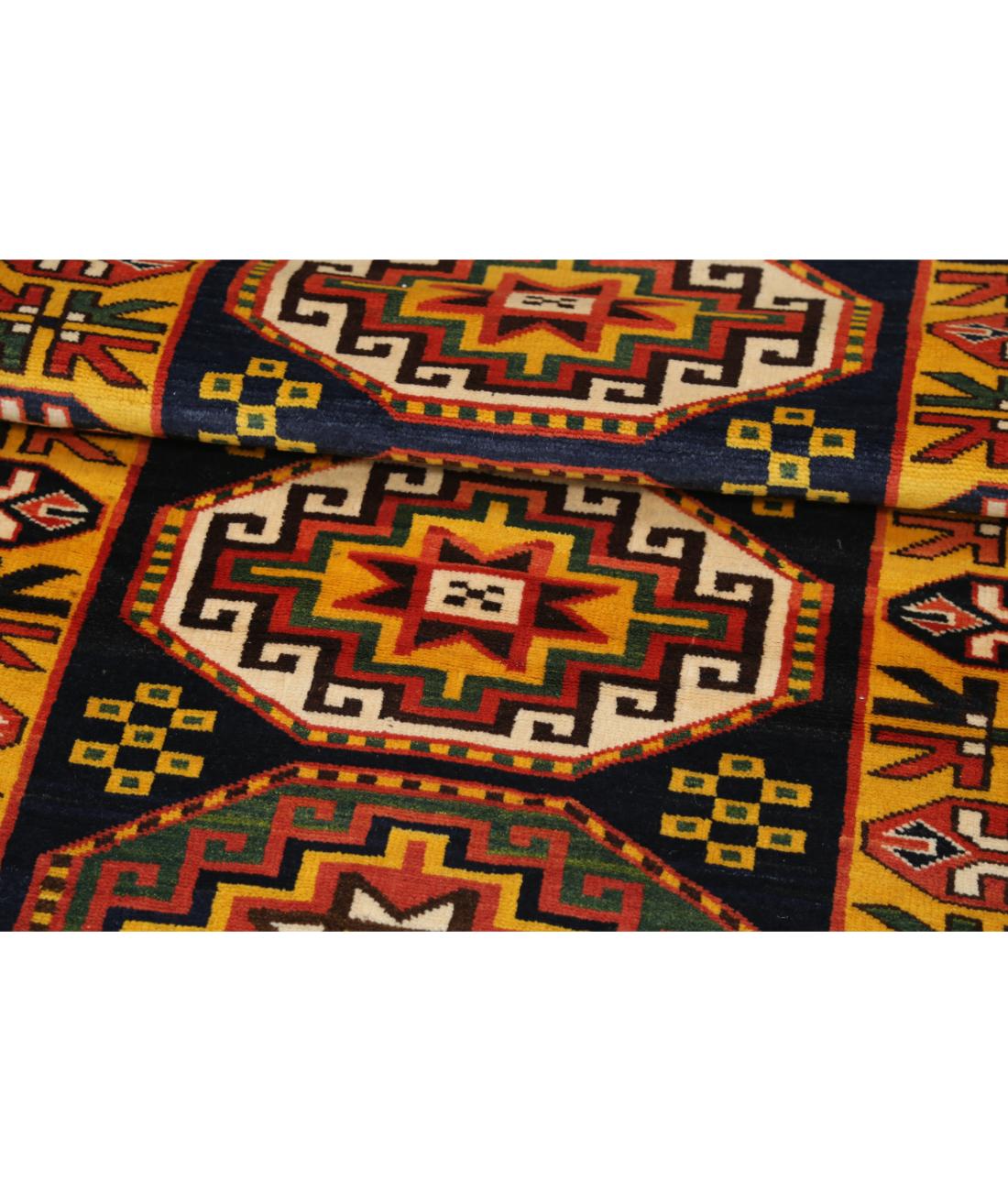 Kars 2' 7" X 6' 6" Hand-Knotted Wool Rug 2' 7" X 6' 6" (79 X 198) / Blue / Gold