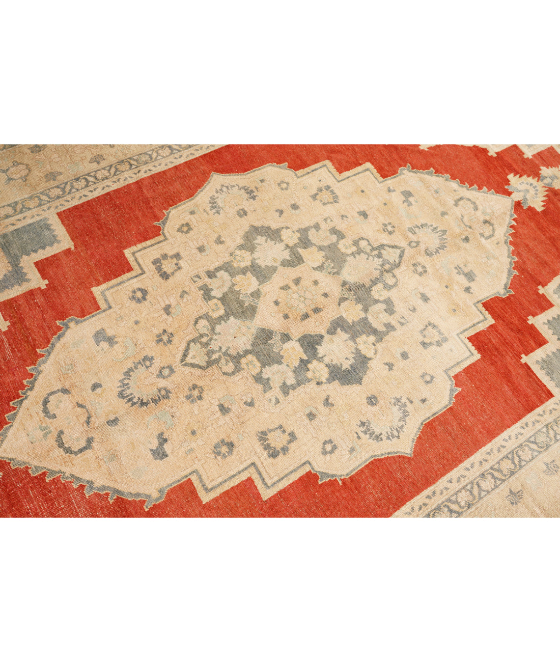 Anatolian 6' 5" X 11' 8" Hand-Knotted Wool Rug 6' 5" X 11' 8" (196 X 356) / Red / Taupe