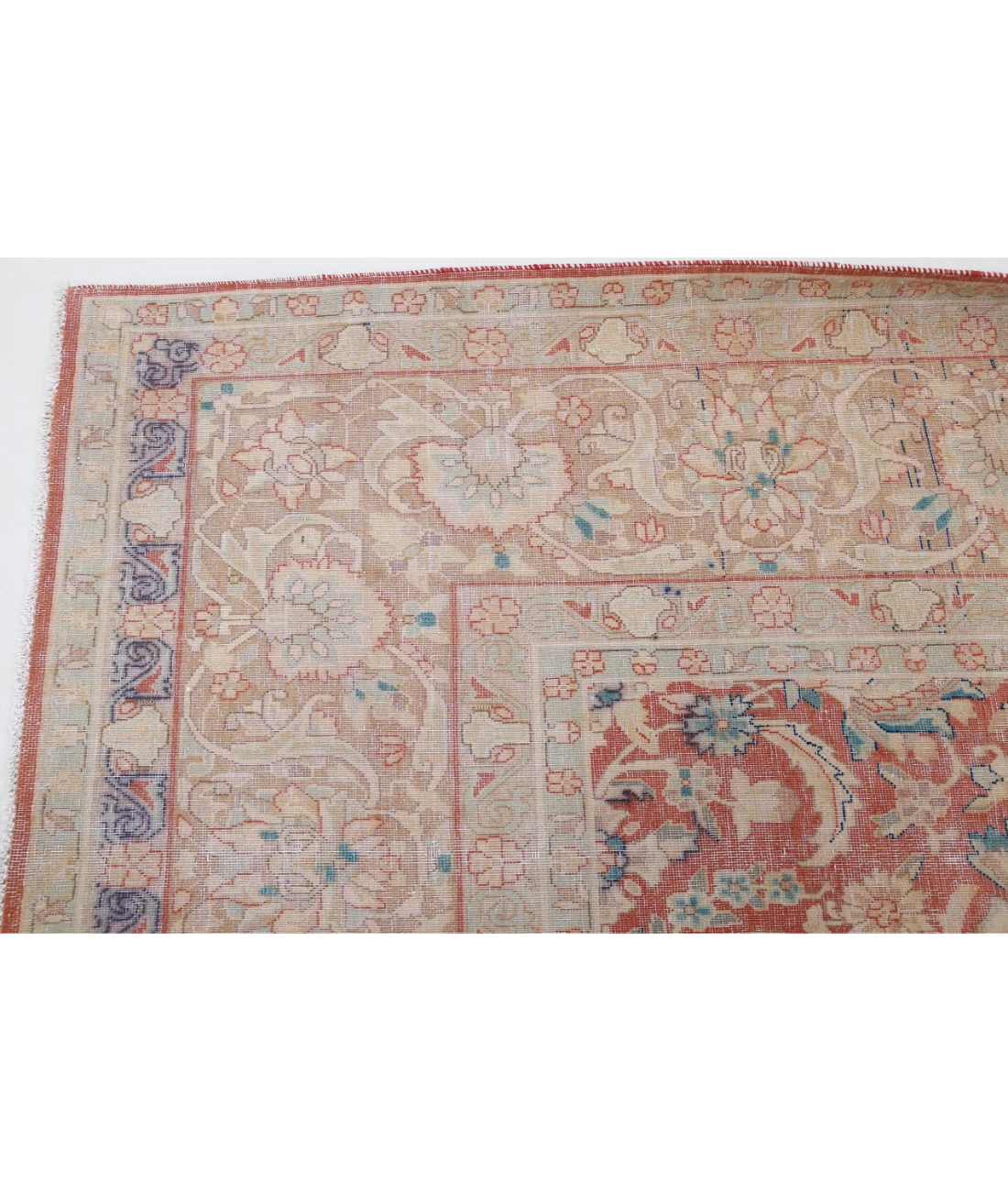 Hand Knotted Vintage Wool Rug 9' 6" X 12' 11" 9' 6" X 12' 11" (290 X 394) / Red / Brown