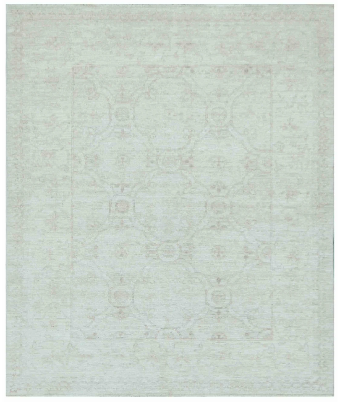 Hand Knotted Serenity Wool Rug 4' 2" X 5' 0" 4' 2" X 5' 0" (127 X 152) / Blue / Ivory