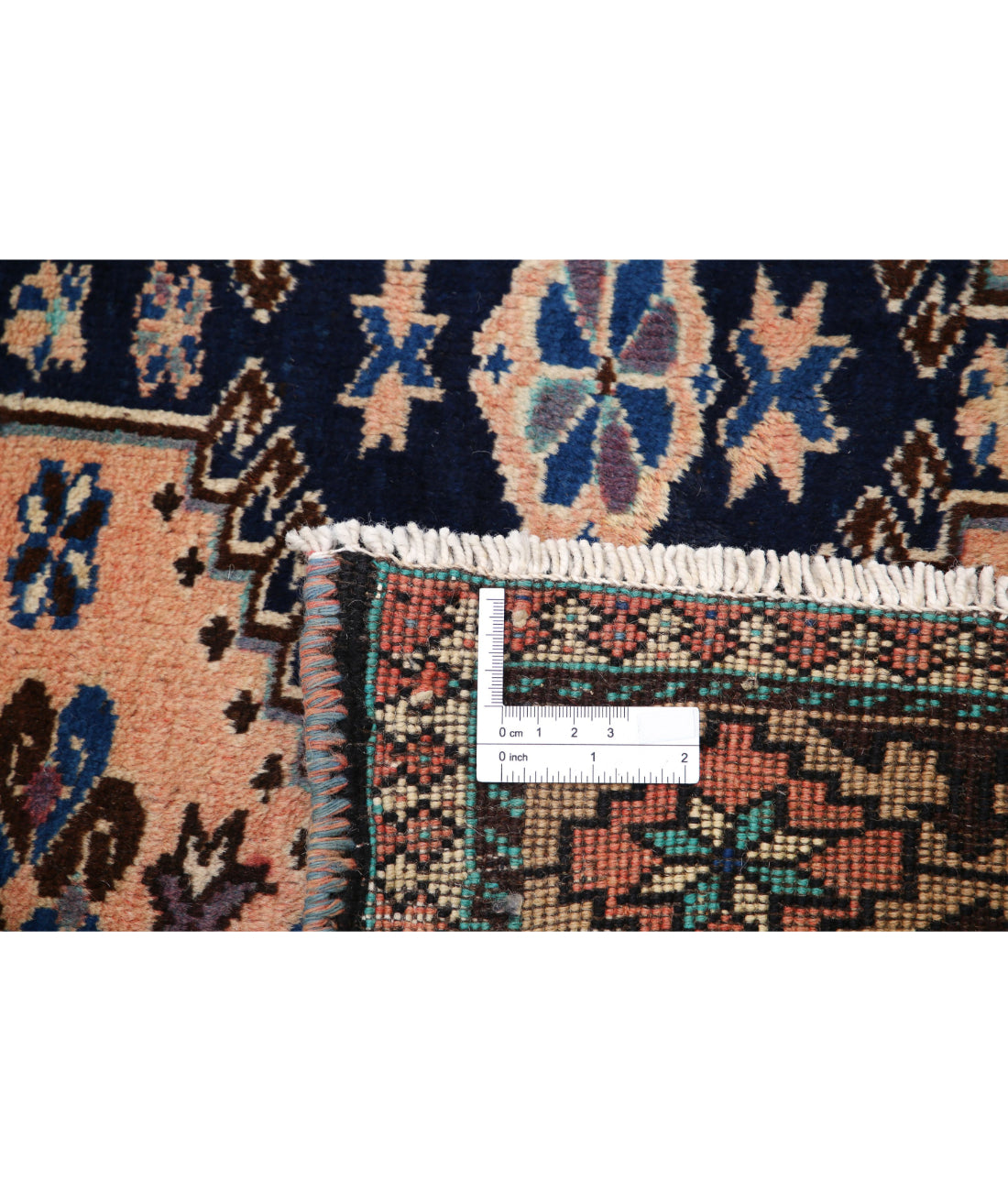 Yalameh 3'4'' X 4'10'' Hand-Knotted Wool Rug 3'4'' x 4'10'' (100 X 145) / Peach / Blue