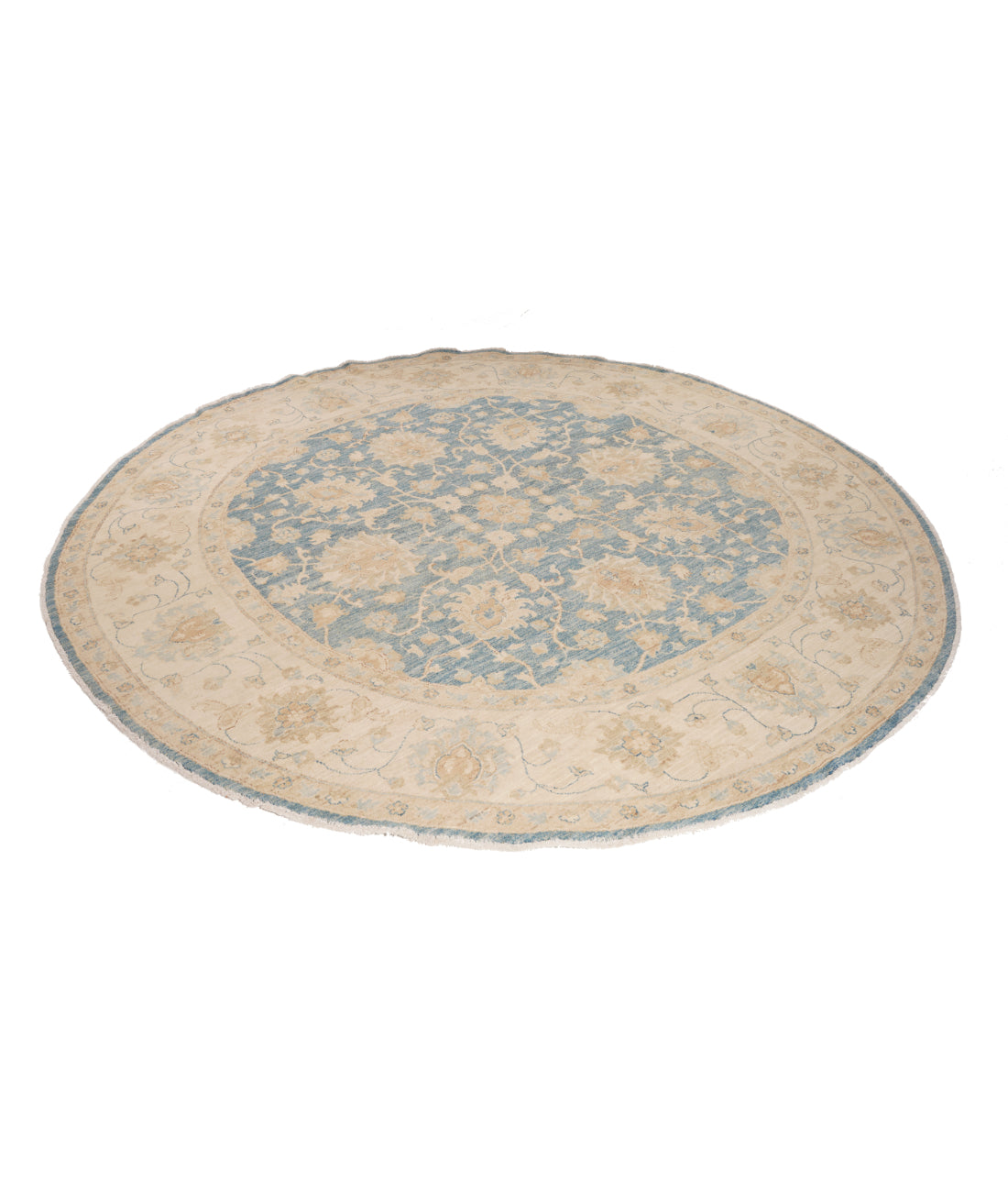 Ziegler 7' 11" X 7' 11" Hand-Knotted Wool Rug 7' 11" X 7' 11" (241 X 241) / Blue / Ivory