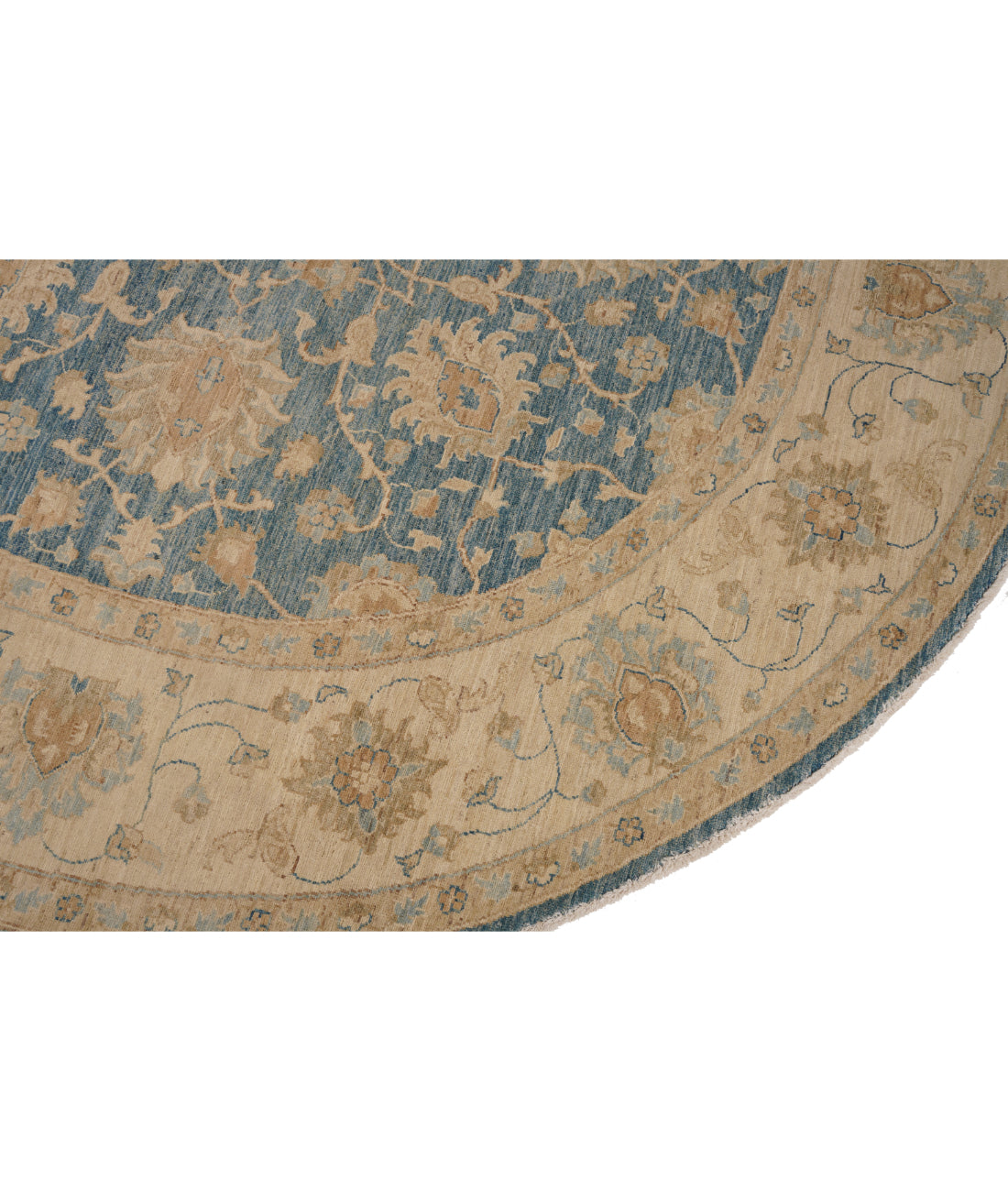 Ziegler 7' 11" X 7' 11" Hand-Knotted Wool Rug 7' 11" X 7' 11" (241 X 241) / Blue / Ivory