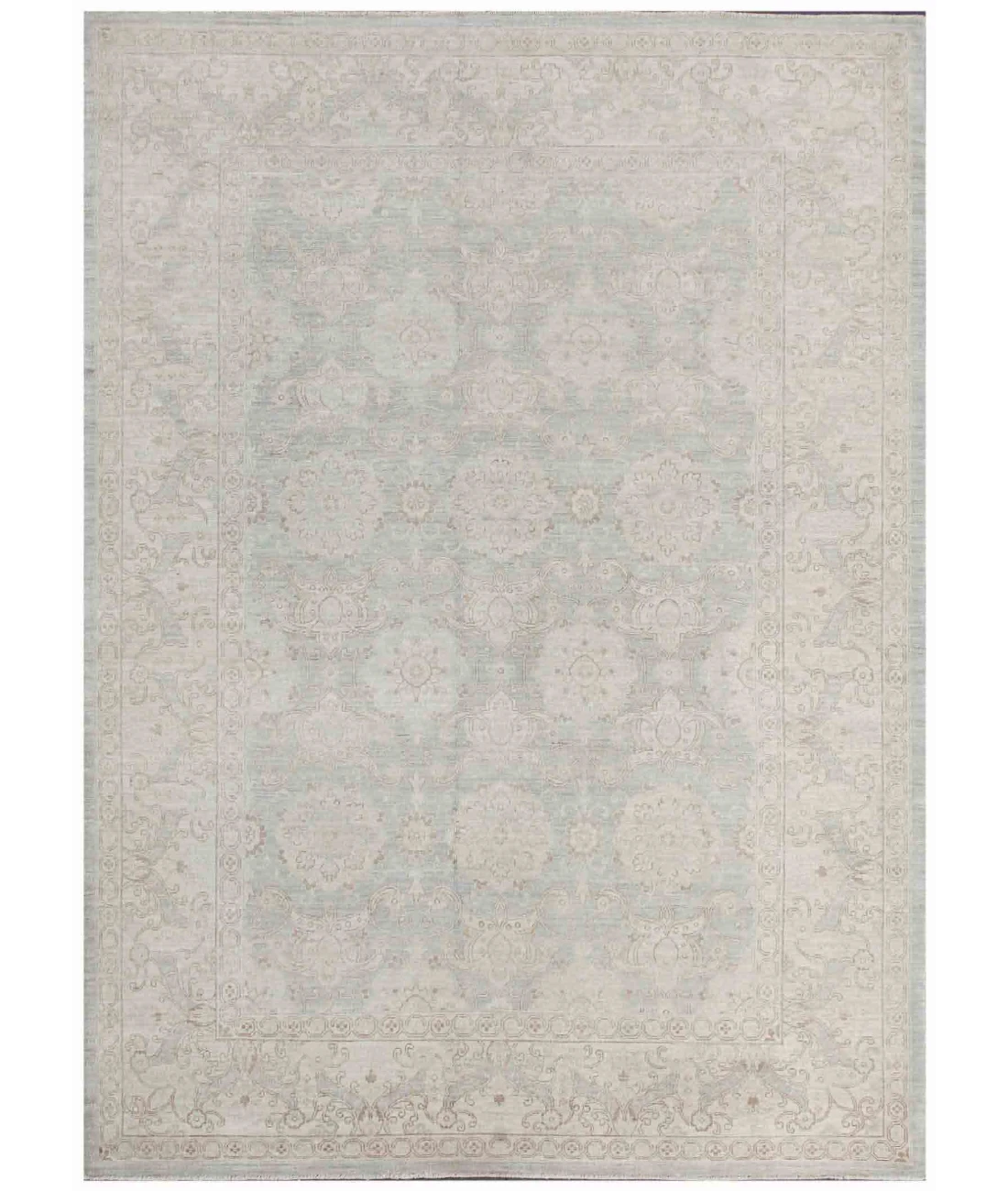 Hand Knotted Ziegler Wool Rug 6' 4" X 8' 9" 6' 4" X 8' 9" (193 X 267) / Grey / Ivory