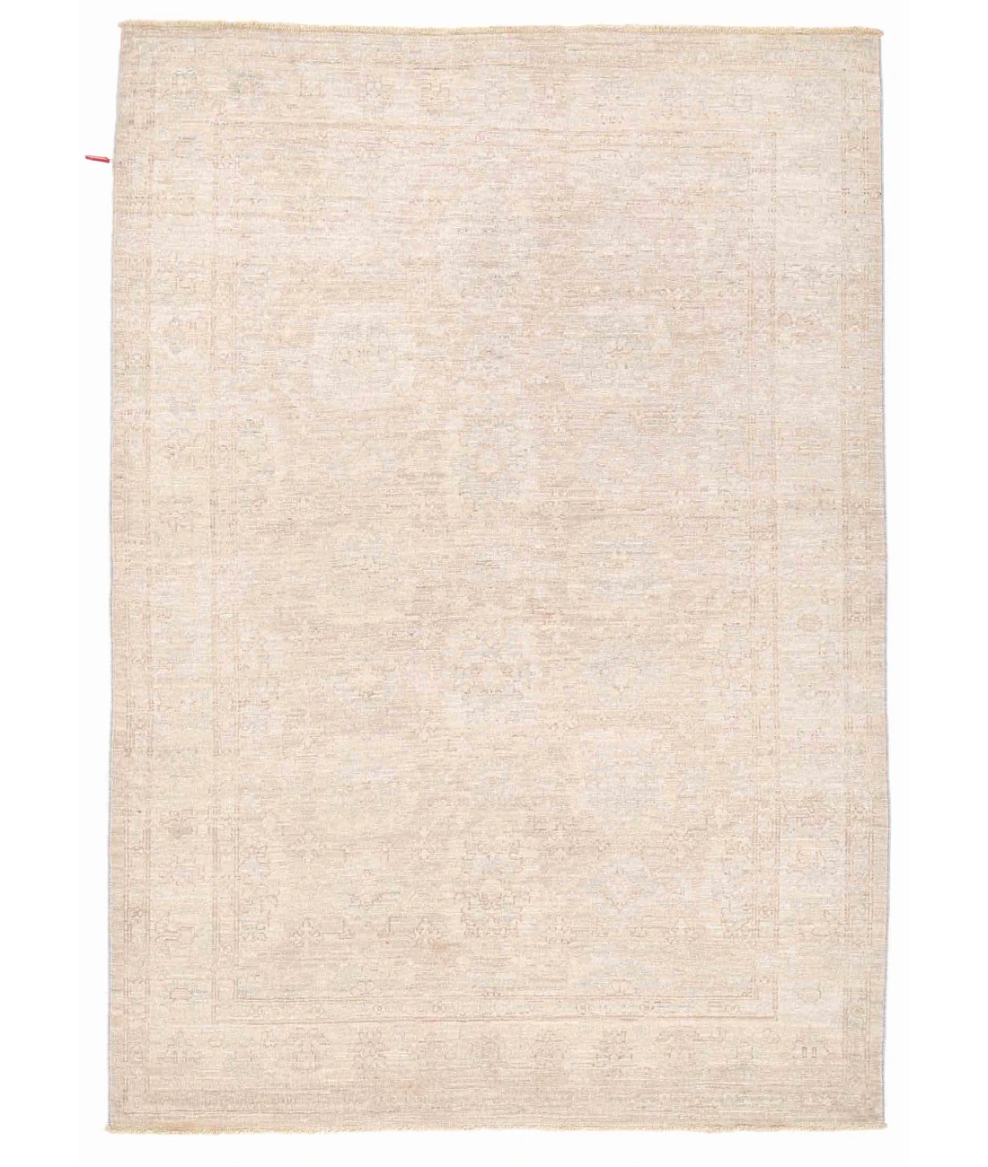 Hand Knotted Ziegler Wool Rug 4' 1" X 5' 9" 4' 1" X 5' 9" (124 X 175) / Brown / Ivory
