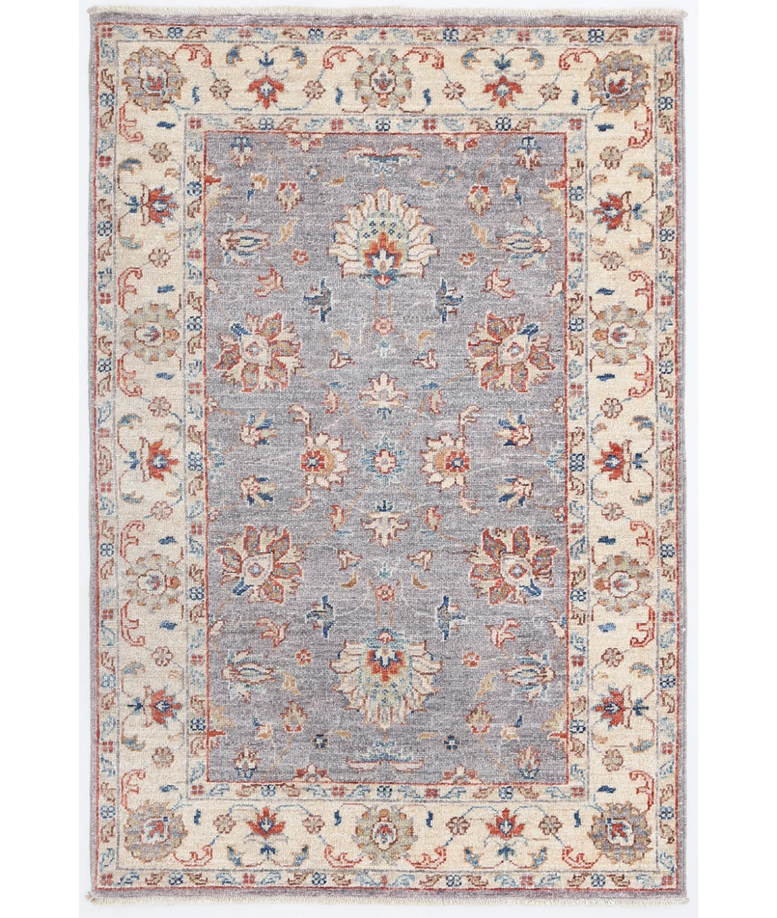 Hand Knotted Ziegler Wool Rug 2' 8" X 4' 0" 2' 8" X 4' 0" (81 X 122) / Grey / Ivory