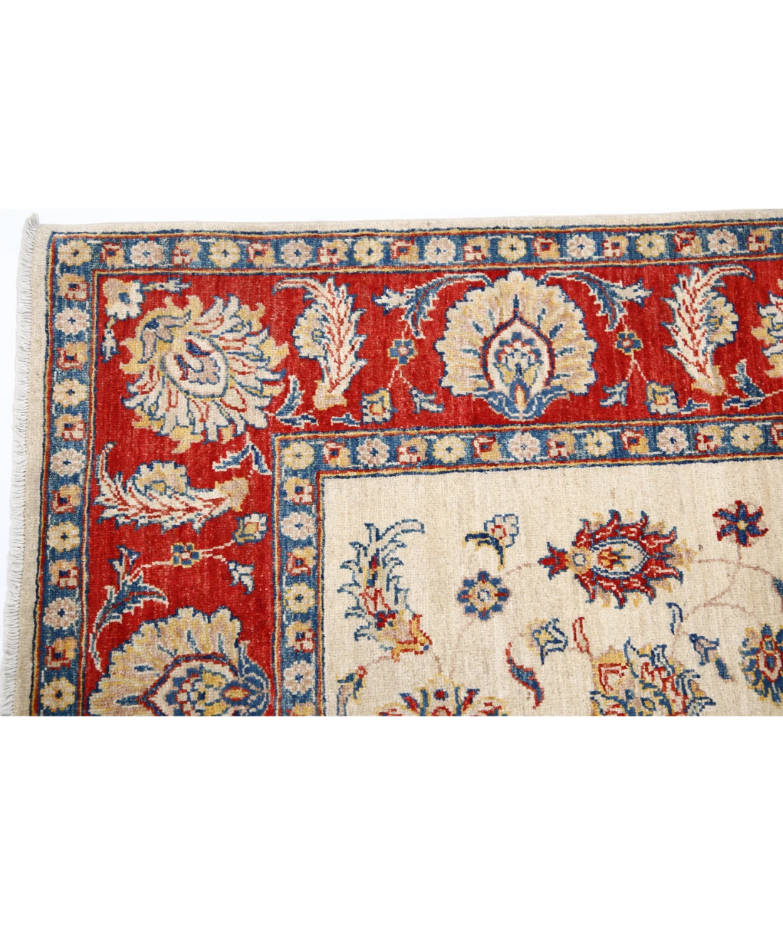 Ziegler 5'5'' X 7'11'' Hand-Knotted Wool Rug 5'5'' x 7'11'' (163 X 238) / Ivory / Red