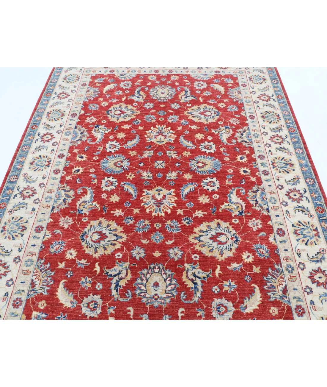 Ziegler 5'7'' X 7'9'' Hand-Knotted Wool Rug 5'7'' x 7'9'' (168 X 233) / Red / Ivory