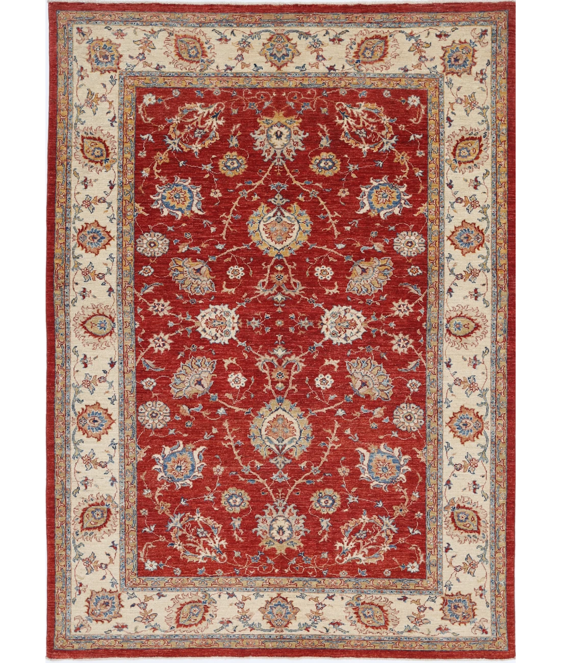 Ziegler 5'7'' X 8'0'' Hand-Knotted Wool Rug 5'7'' x 8'0'' (168 X 240) / Red / Ivory