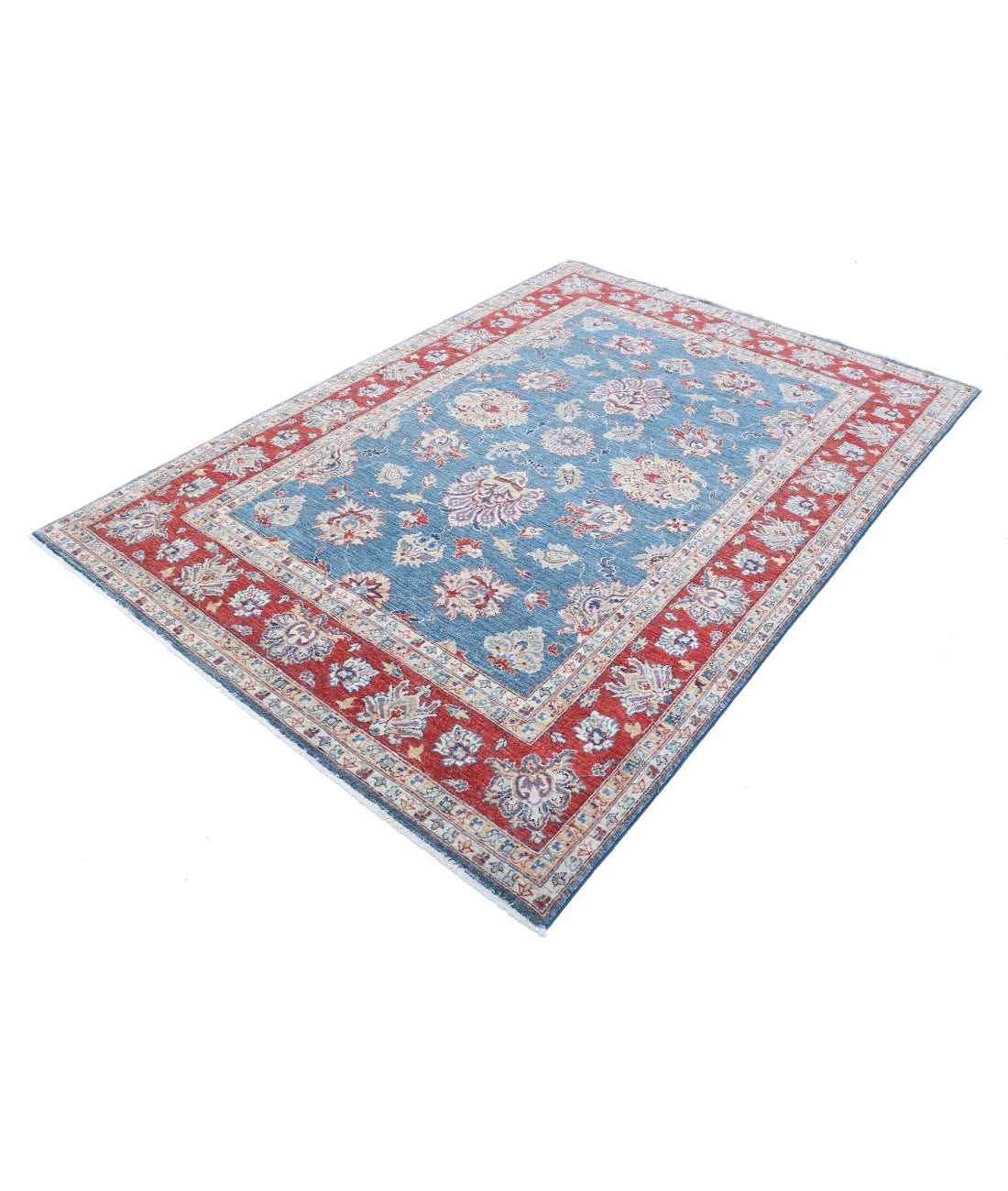 Ziegler 5'4'' X 7'9'' Hand-Knotted Wool Rug 5'4'' x 7'9'' (160 X 233) / Blue / Red
