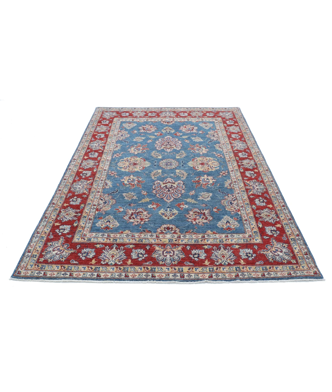 Ziegler 5'4'' X 7'9'' Hand-Knotted Wool Rug 5'4'' x 7'9'' (160 X 233) / Blue / Red