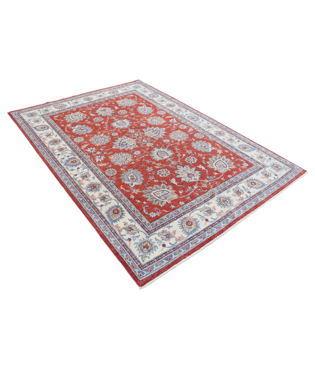 Ziegler 5'7'' X 7'9'' Hand-Knotted Wool Rug 5'7'' x 7'9'' (168 X 233) / Red / Ivory
