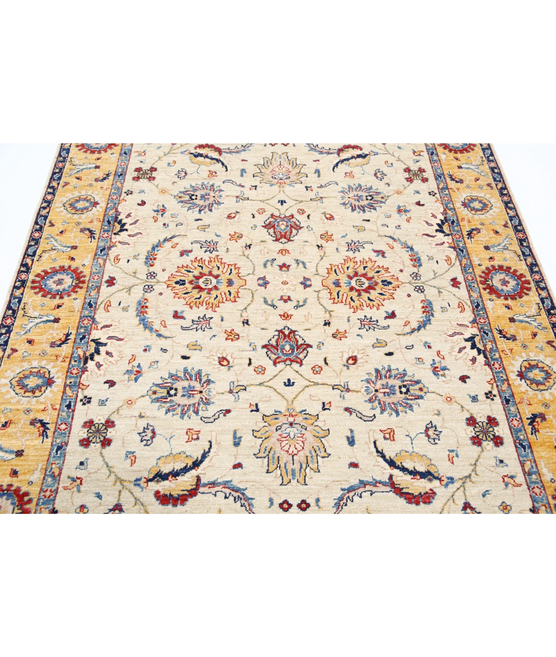 Ziegler 5'8'' X 7'10'' Hand-Knotted Wool Rug 5'8'' x 7'10'' (170 X 235) / Ivory / Gold