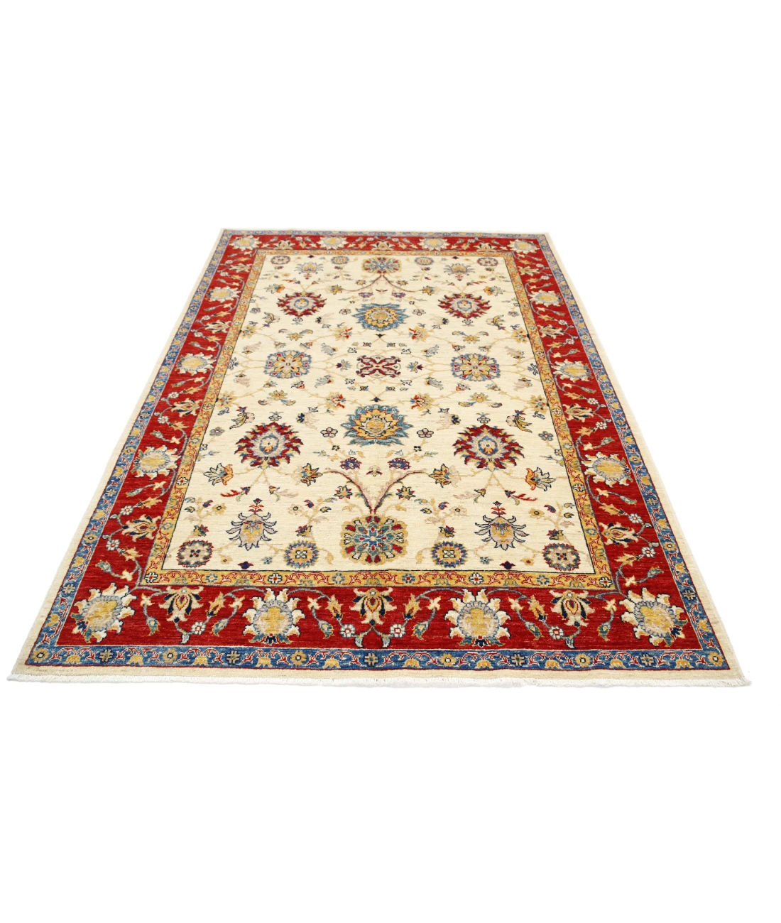 Ziegler 5'9'' X 7'9'' Hand-Knotted Wool Rug 5'9'' x 7'9'' (173 X 233) / Ivory / Red