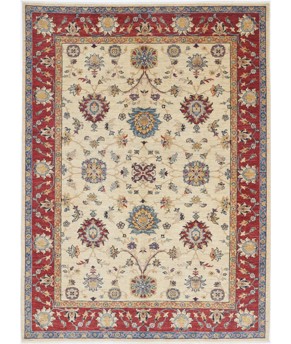 Ziegler 5'9'' X 7'9'' Hand-Knotted Wool Rug 5'9'' x 7'9'' (173 X 233) / Ivory / Red