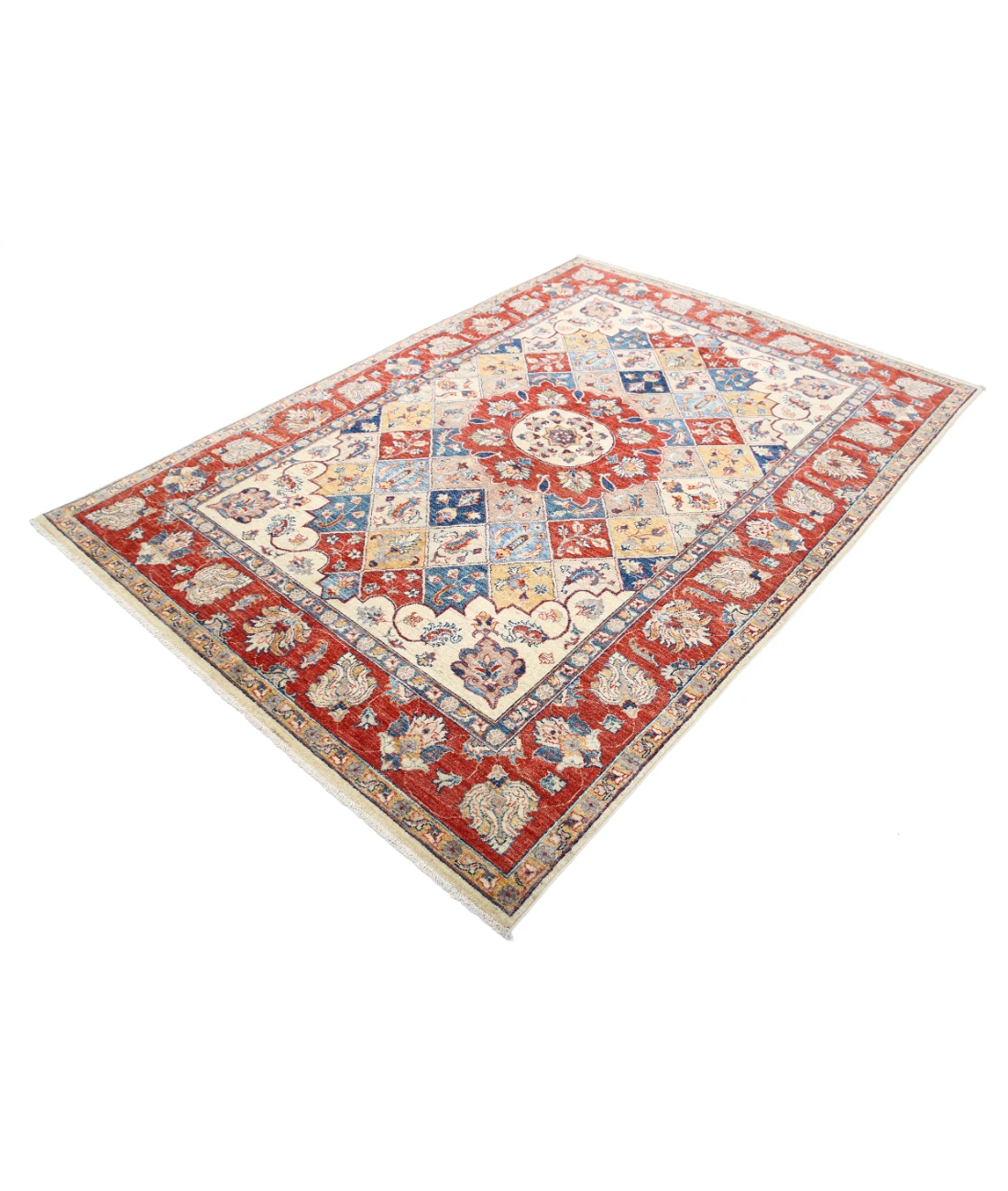 Ziegler 5'6'' X 7'10'' Hand-Knotted Wool Rug 5'6'' x 7'10'' (165 X 235) / Ivory / Red