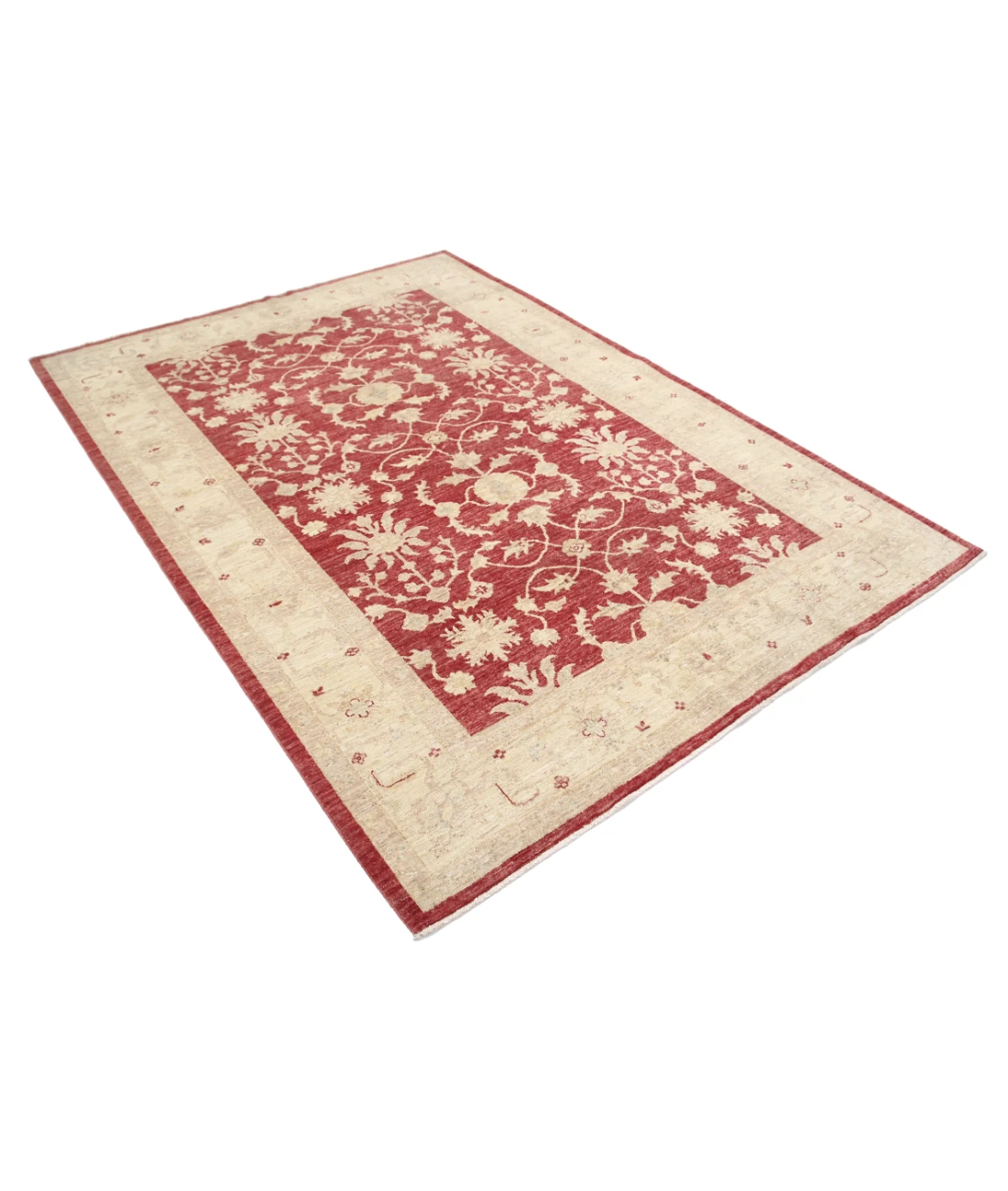 Ziegler 5'8'' X 7'10'' Hand-Knotted Wool Rug 5'8'' x 7'10'' (170 X 235) / Red / Ivory
