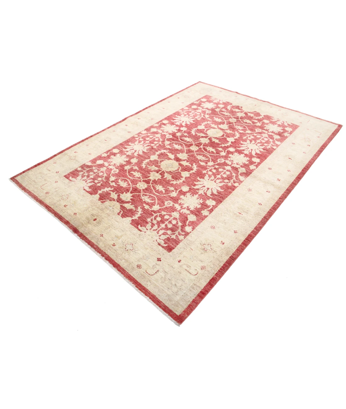 Ziegler 5'8'' X 7'10'' Hand-Knotted Wool Rug 5'8'' x 7'10'' (170 X 235) / Red / Ivory