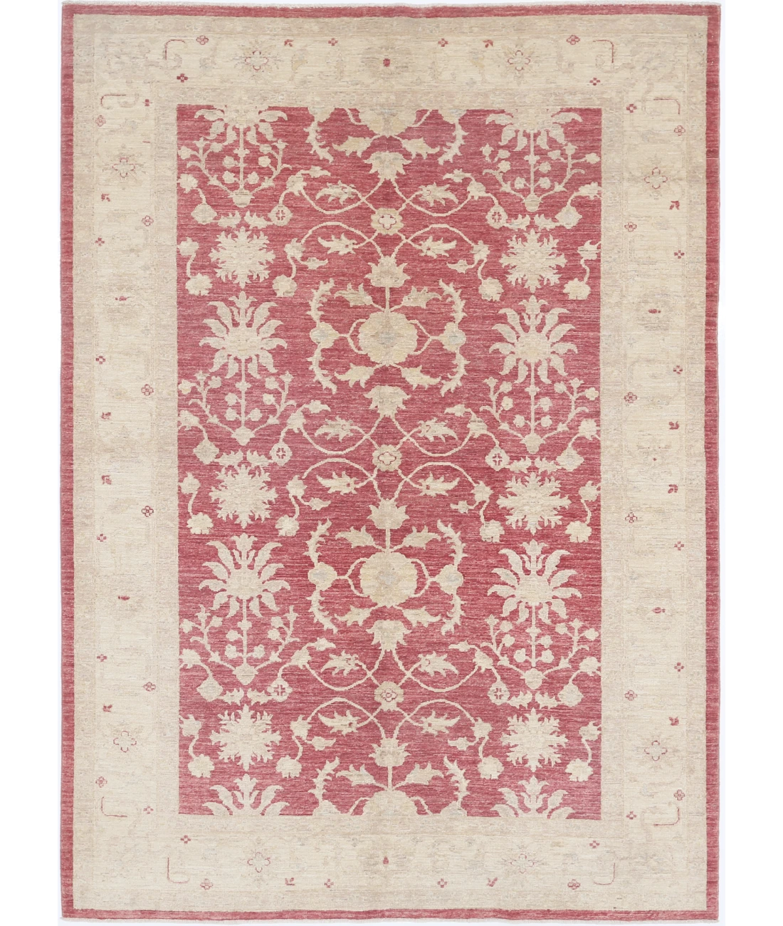 Ziegler 5'8'' X 7'10'' Hand-Knotted Wool Rug 5'8'' x 7'10'' (170 X 235) / Red / Ivory