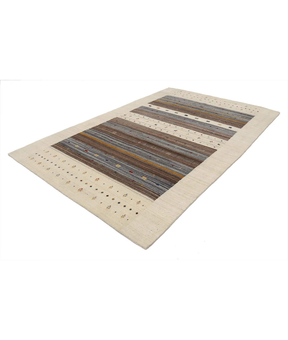Hand Made Lori Wool Rug 6' 5" X 9' 8" 6' 5" X 9' 8" (196 X 295) / Ivory / Ivory
