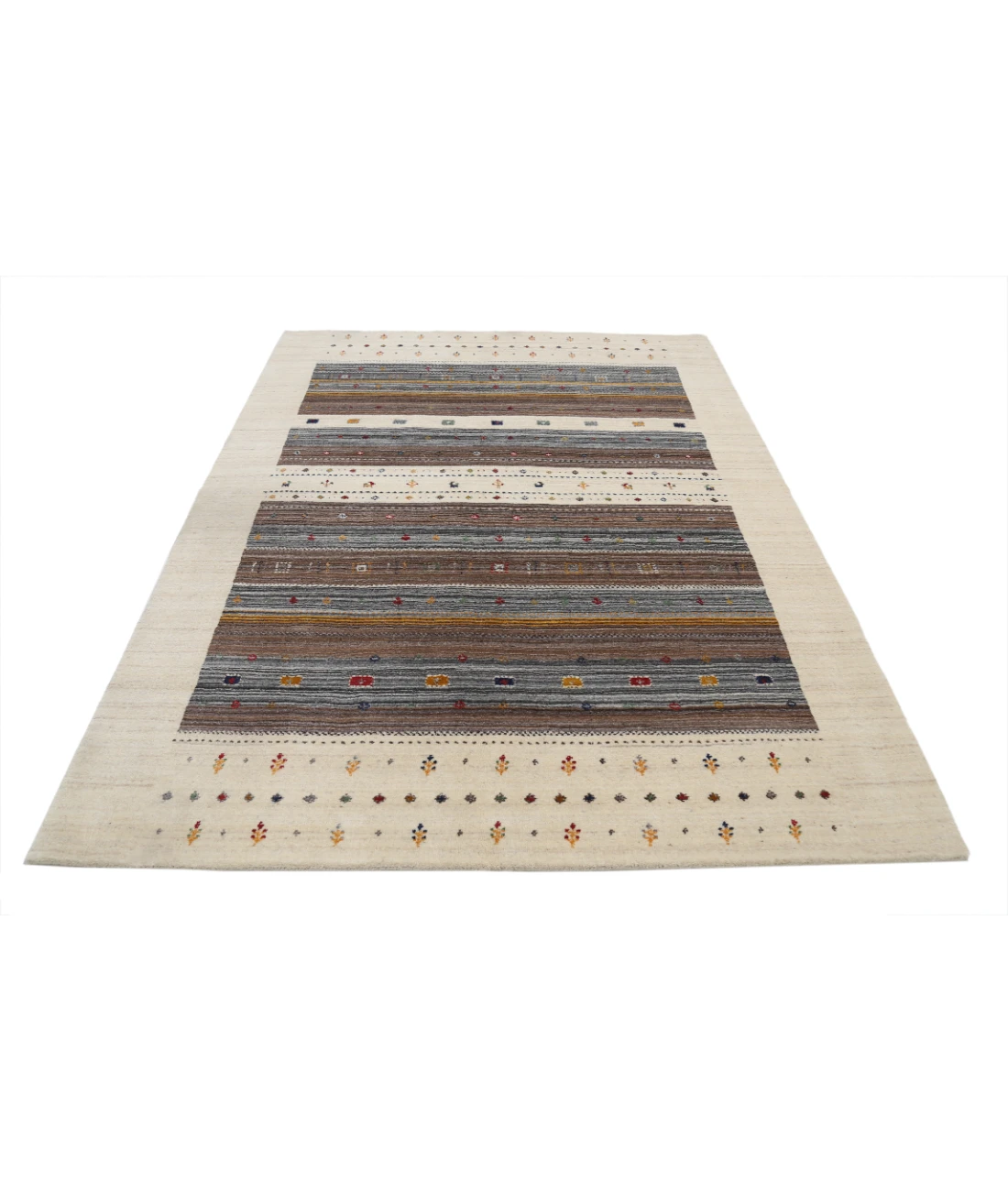 Hand Made Lori Wool Rug 5' 8" X 7' 10" 5' 8" X 7' 10" (173 X 239) / Ivory / Ivory