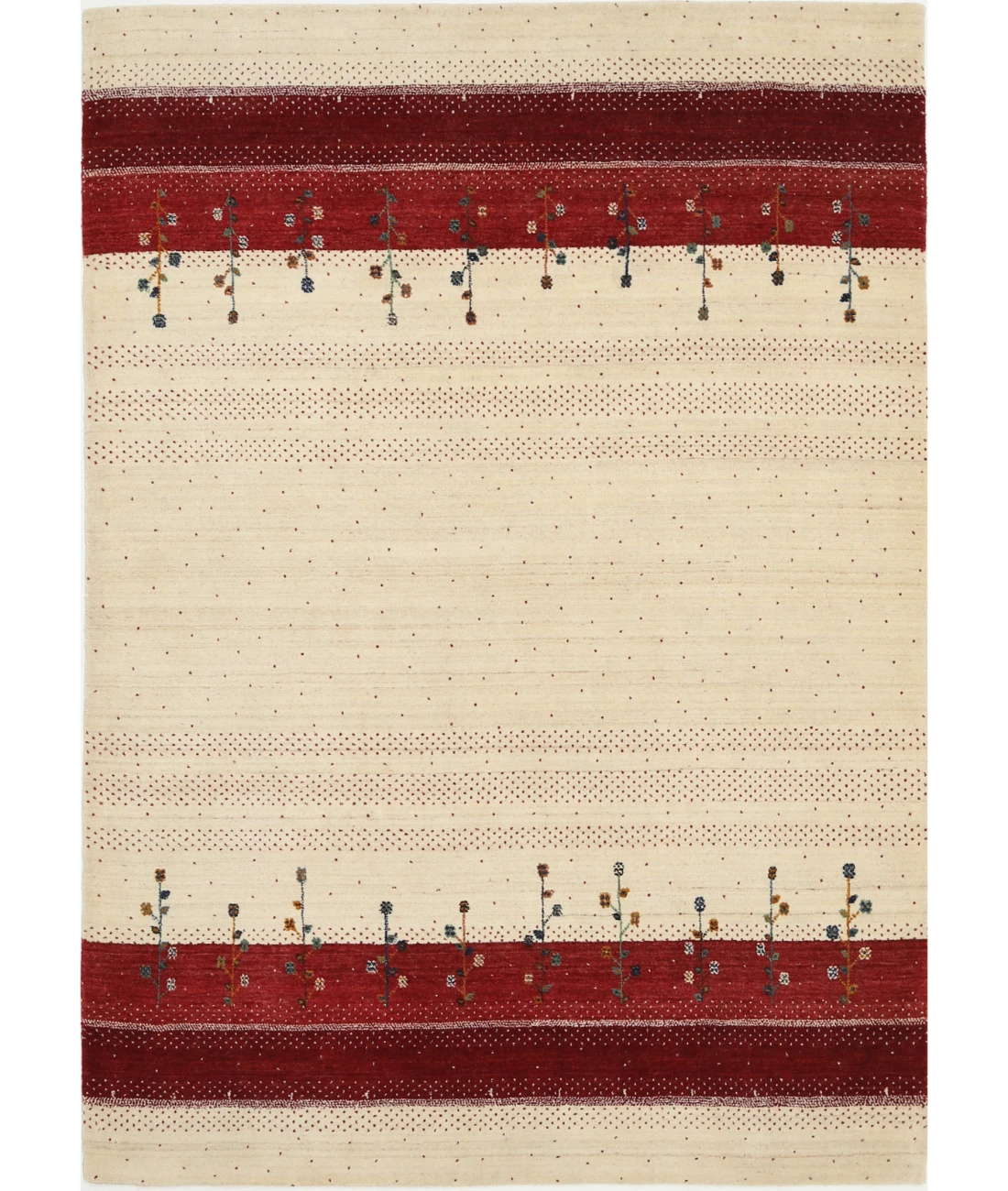 Hand Made Lori Wool Rug 5' 4" X 7' 6" 5' 4" X 7' 6" (162 X 229) / Ivory / Ivory