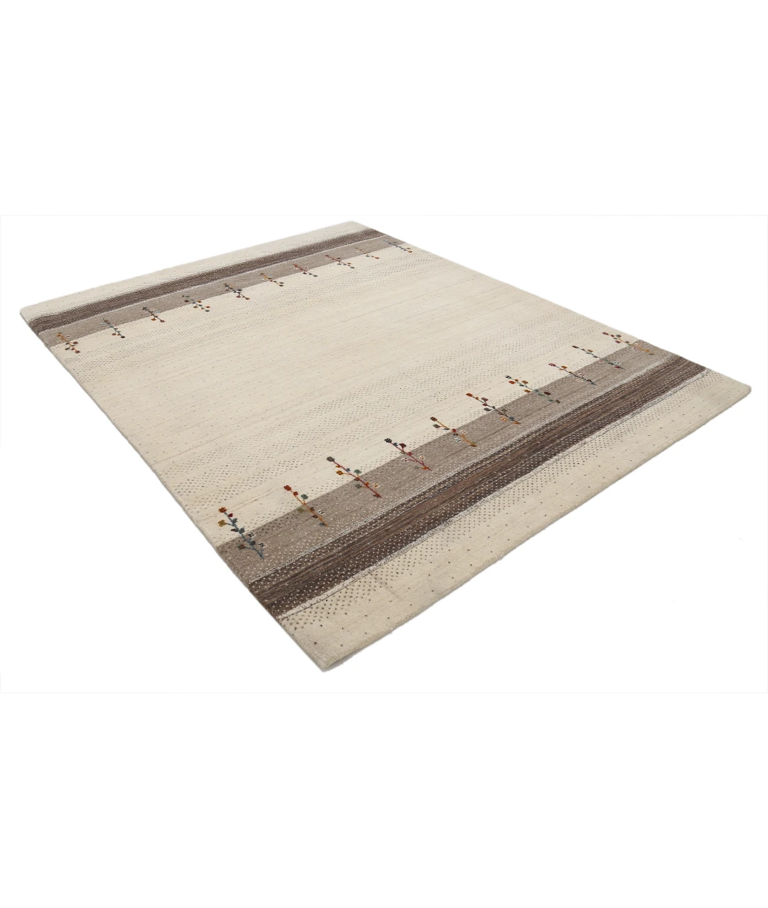 Hand Made Lori Wool Rug 6' 5" X 8' 1" 6' 5" X 8' 1" (196 X 246) / Ivory / Ivory