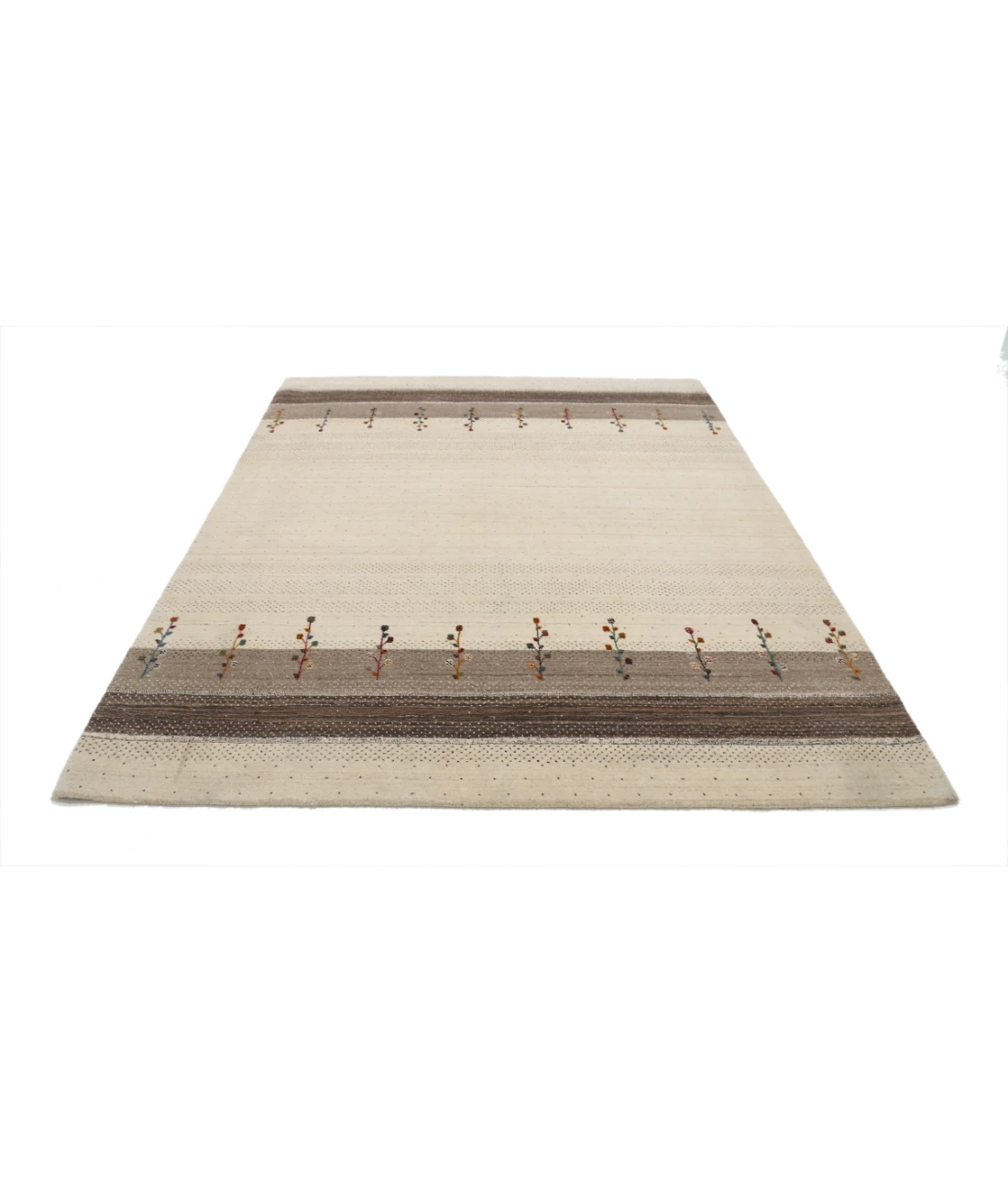 Hand Made Lori Wool Rug 6' 5" X 8' 1" 6' 5" X 8' 1" (196 X 246) / Ivory / Ivory