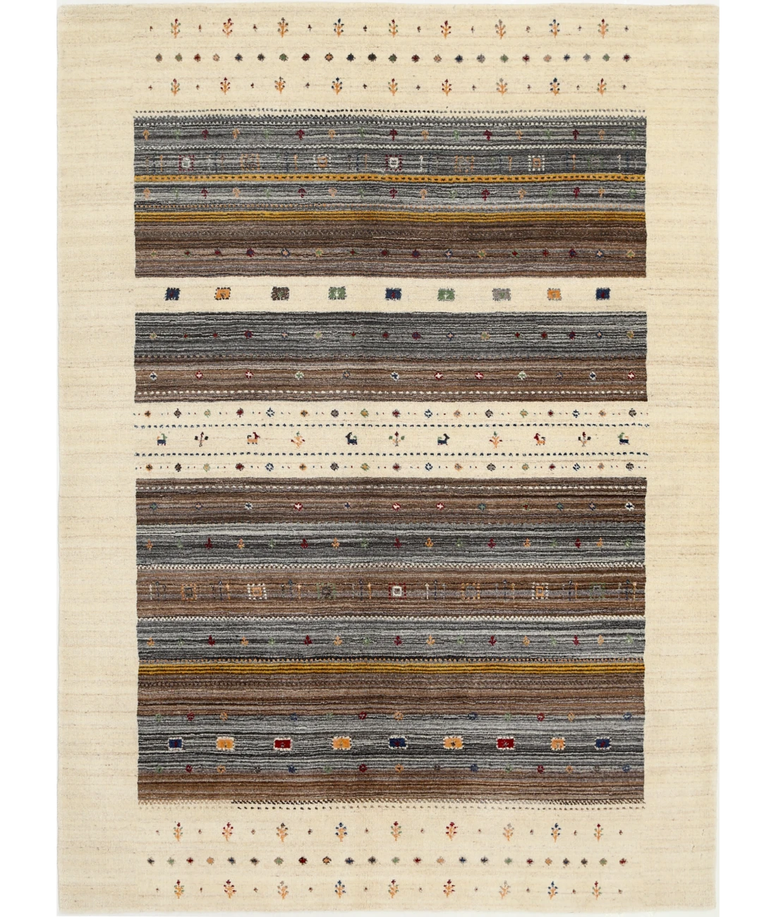 Hand Made Lori Wool Rug 5' 8" X 7' 10" 5' 8" X 7' 10" (173 X 239) / Ivory / Ivory