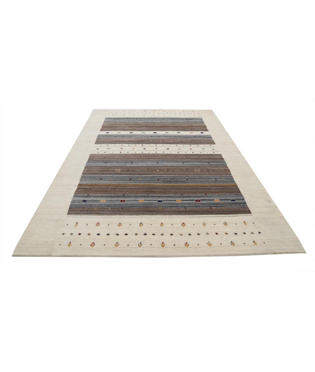 Hand Made Lori Wool Rug 6' 8" X 9' 10" 6' 8" X 9' 10" (203 X 300) / Ivory / Ivory