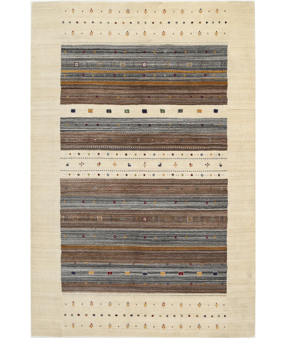 Hand Made Lori Wool Rug 6' 8" X 9' 10" 6' 8" X 9' 10" (203 X 300) / Ivory / Ivory
