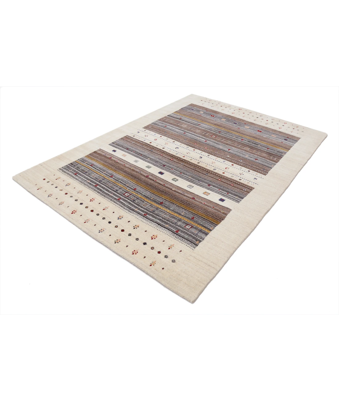 Hand Made Lori Wool Rug 5' 8" X 7' 10" 5' 8" X 7' 10" (173 X 239) / Ivory / Ivory