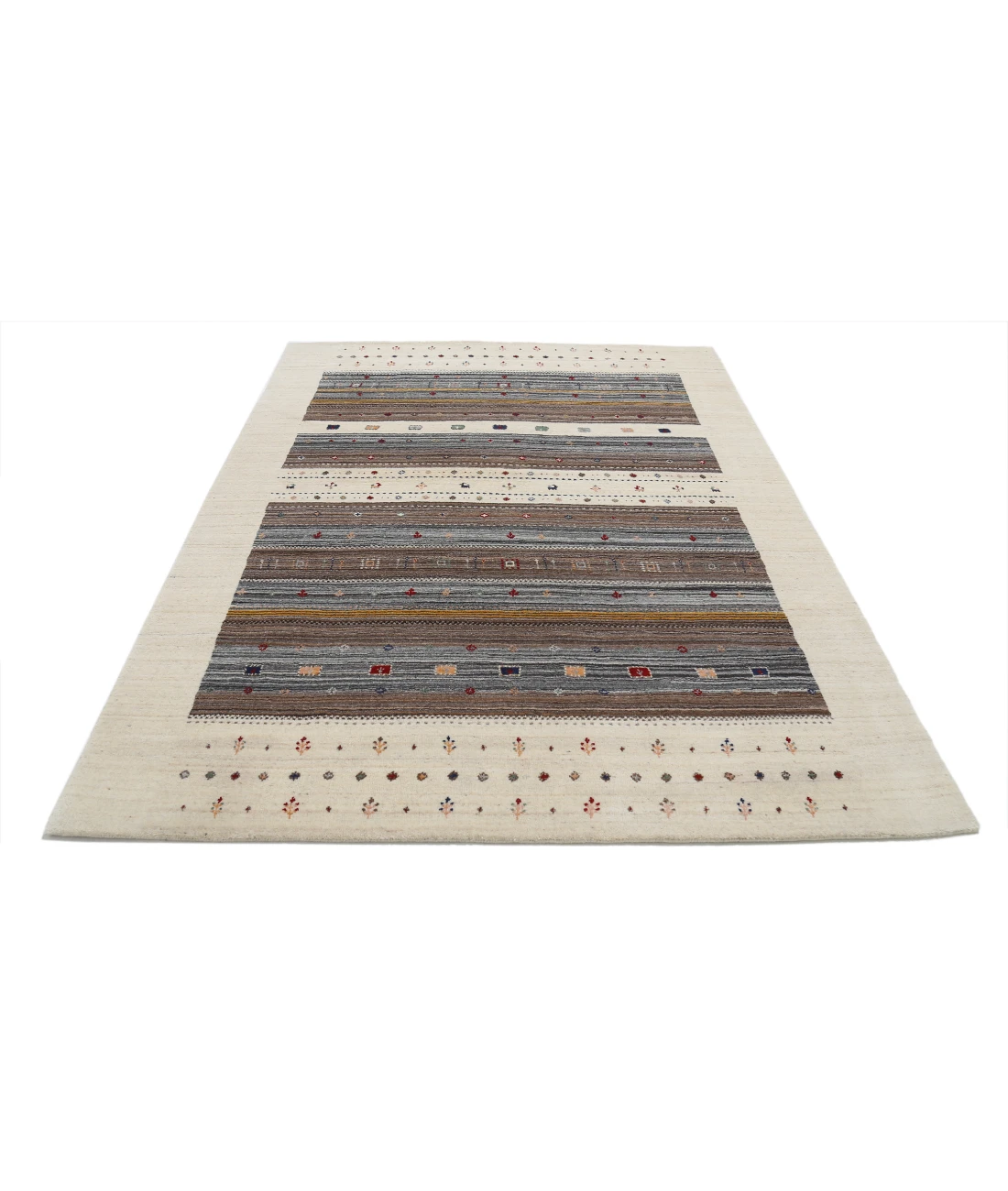 Hand Made Lori Wool Rug 5' 8" X 7' 10" 5' 8" X 7' 10" (173 X 239) / Ivory / Ivory
