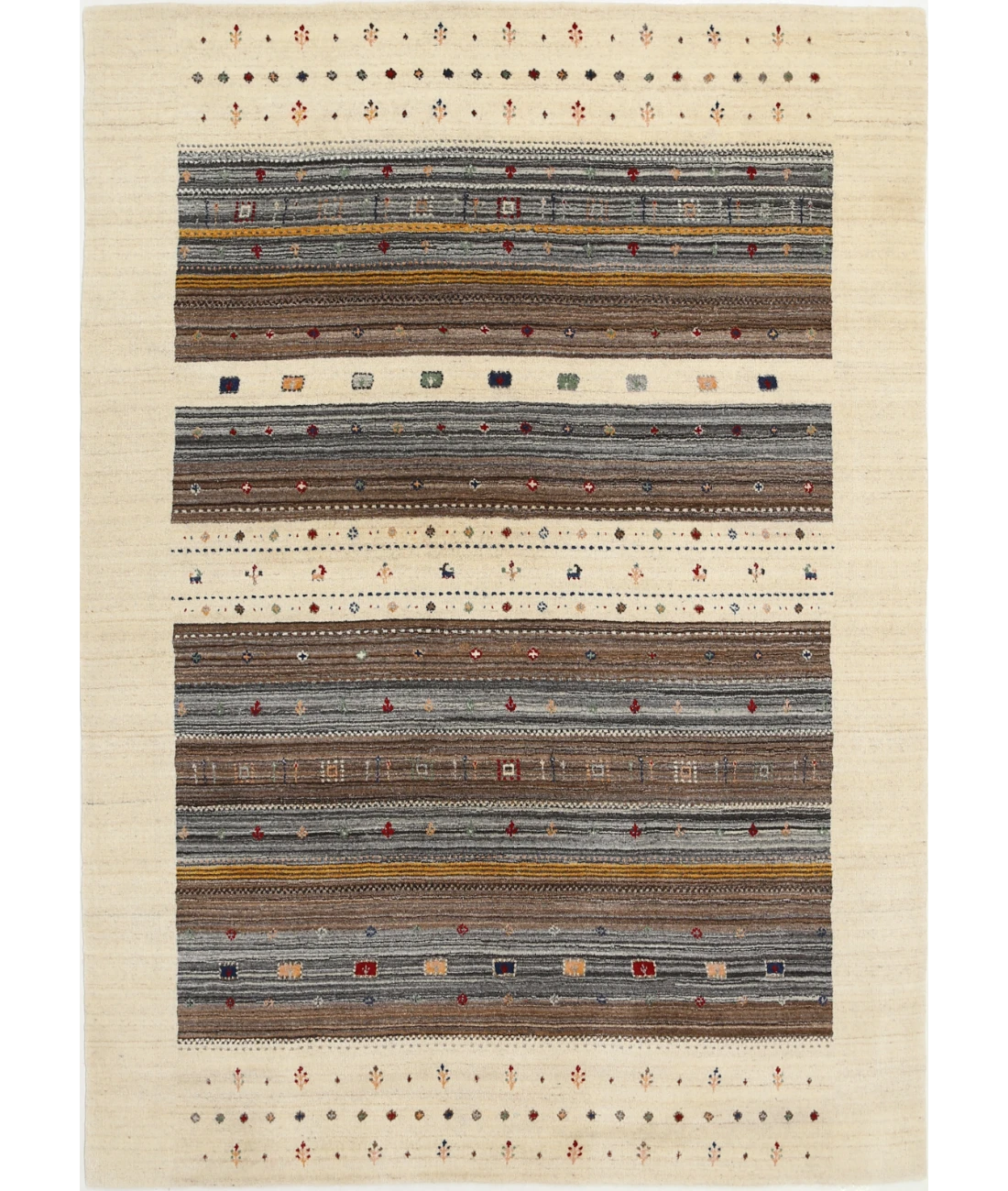 Hand Made Lori Wool Rug 5' 8" X 7' 10" 5' 8" X 7' 10" (173 X 239) / Ivory / Ivory