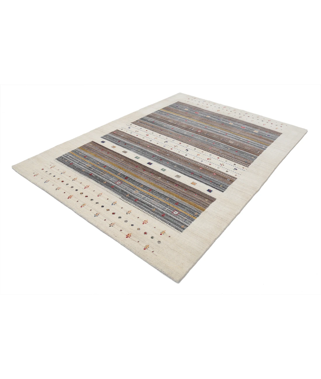 Hand Made Lori Wool Rug 5' 9" X 7' 11" 5' 9" X 7' 11" (175 X 241) / Ivory / Ivory