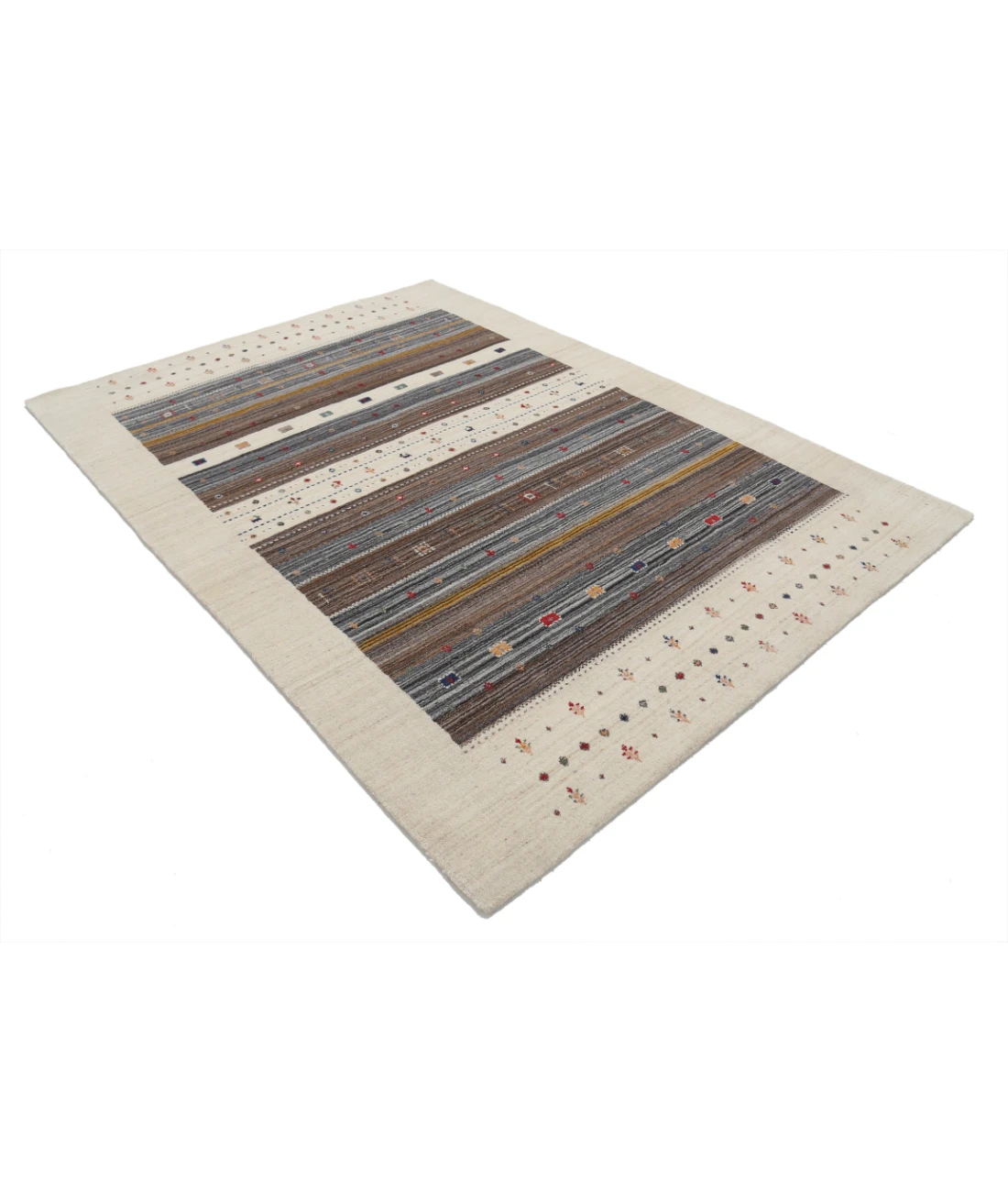 Hand Made Lori Wool Rug 5' 9" X 7' 11" 5' 9" X 7' 11" (175 X 241) / Ivory / Ivory