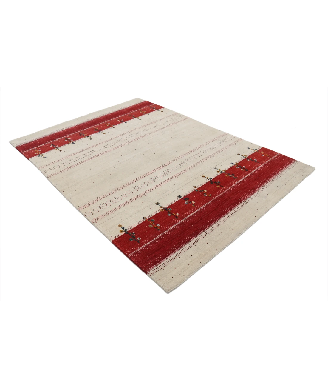 Hand Made Lori Wool Rug 5' 3" X 7' 5" 5' 3" X 7' 5" (160 X 226) / Ivory / Ivory
