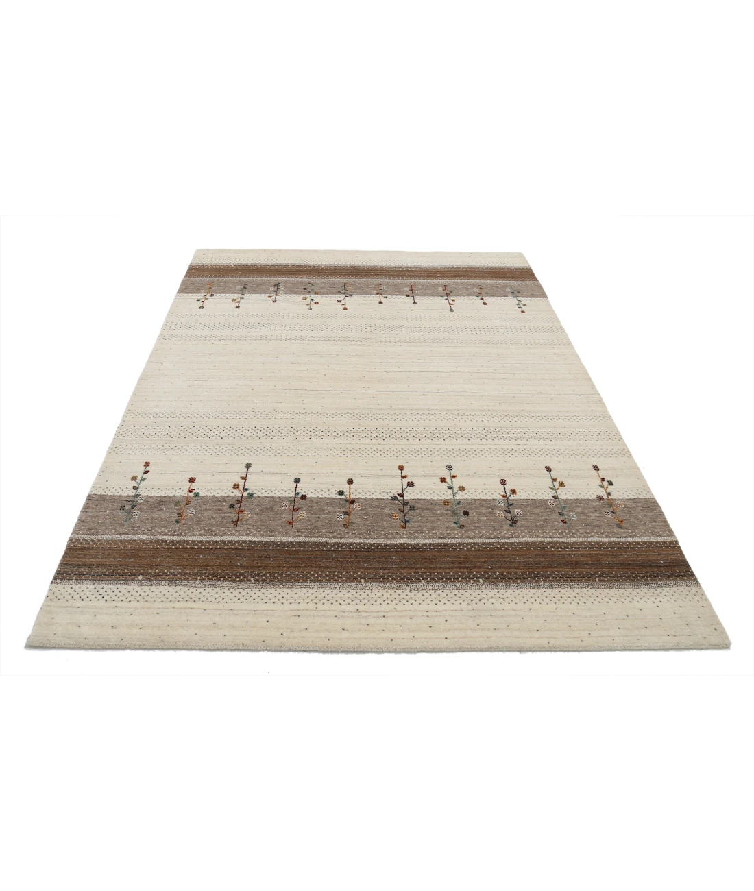 Hand Made Lori Wool Rug 5' 3" X 7' 4" 5' 3" X 7' 4" (160 X 223) / Ivory / Ivory